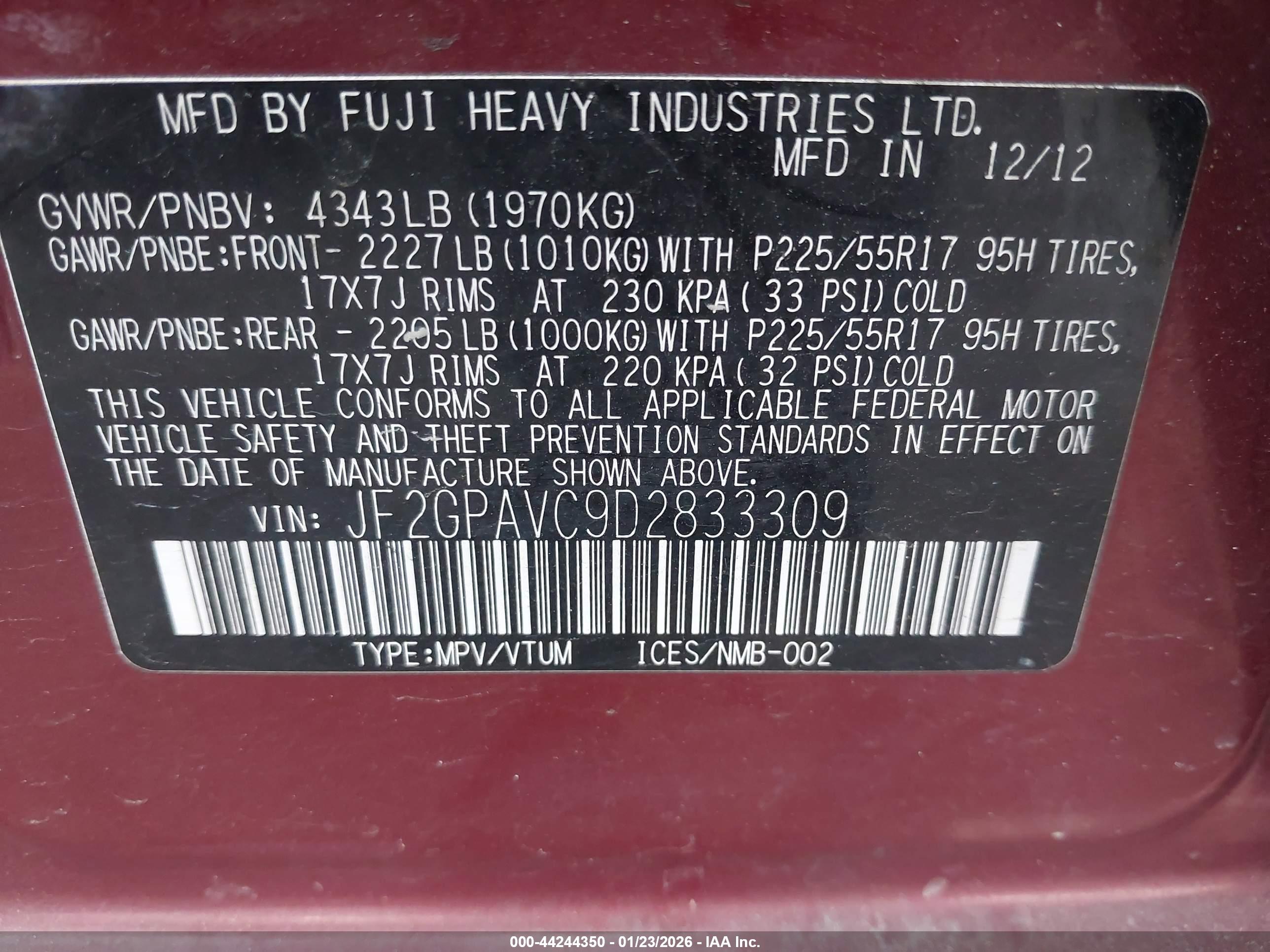SUBARU XV image 9