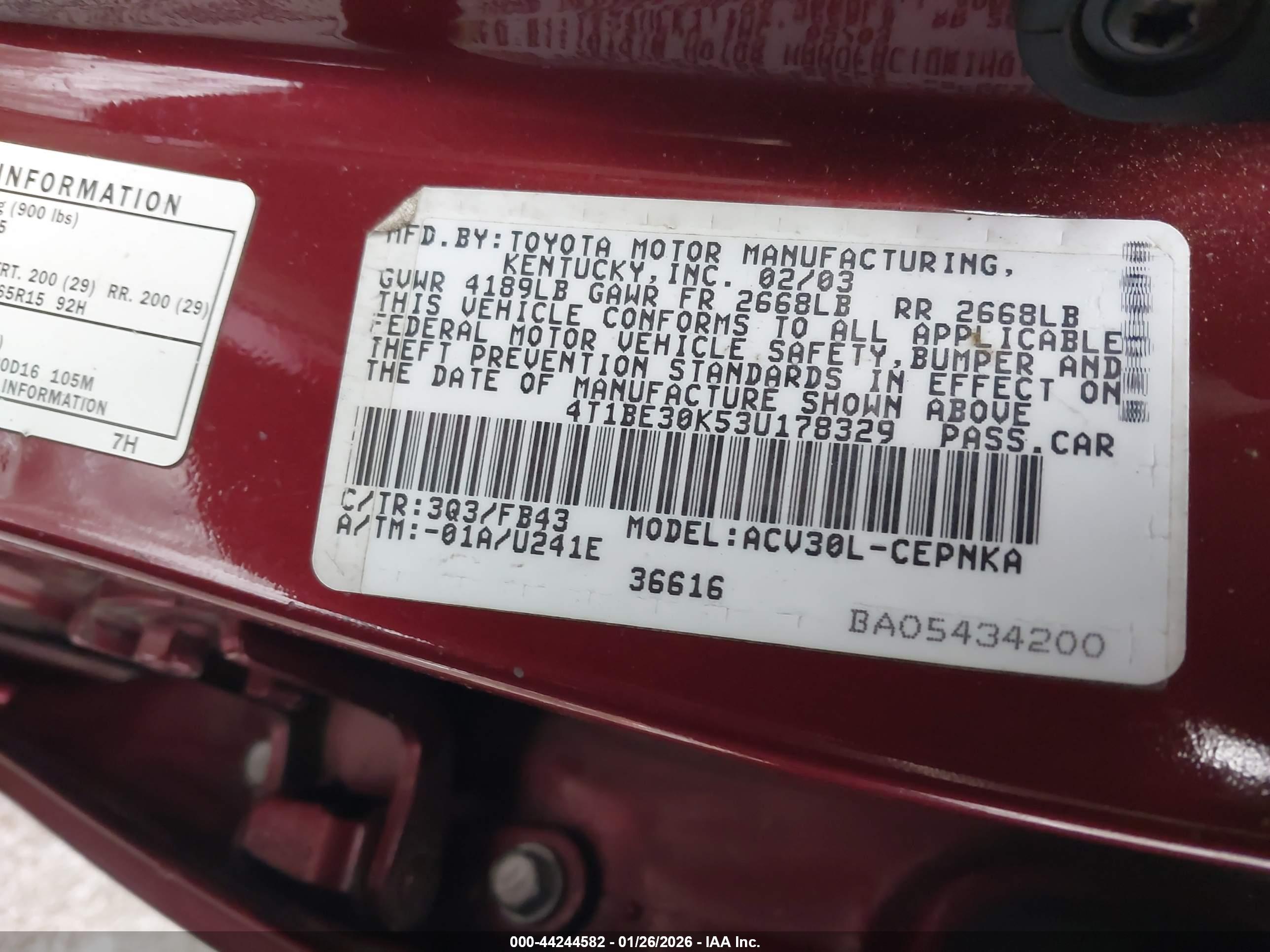 TOYOTA CAMRY image 9