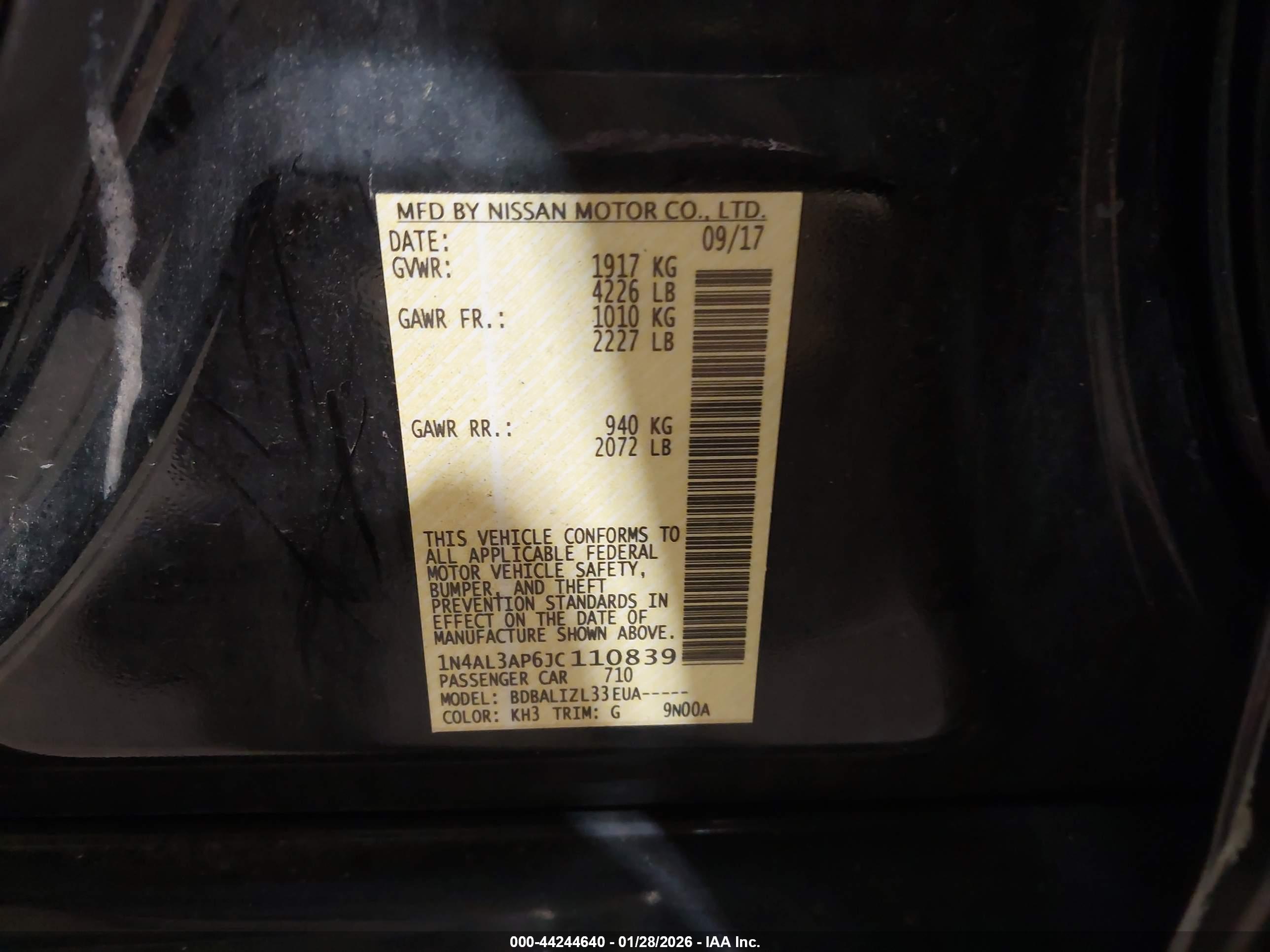 NISSAN ALTIMA image 9