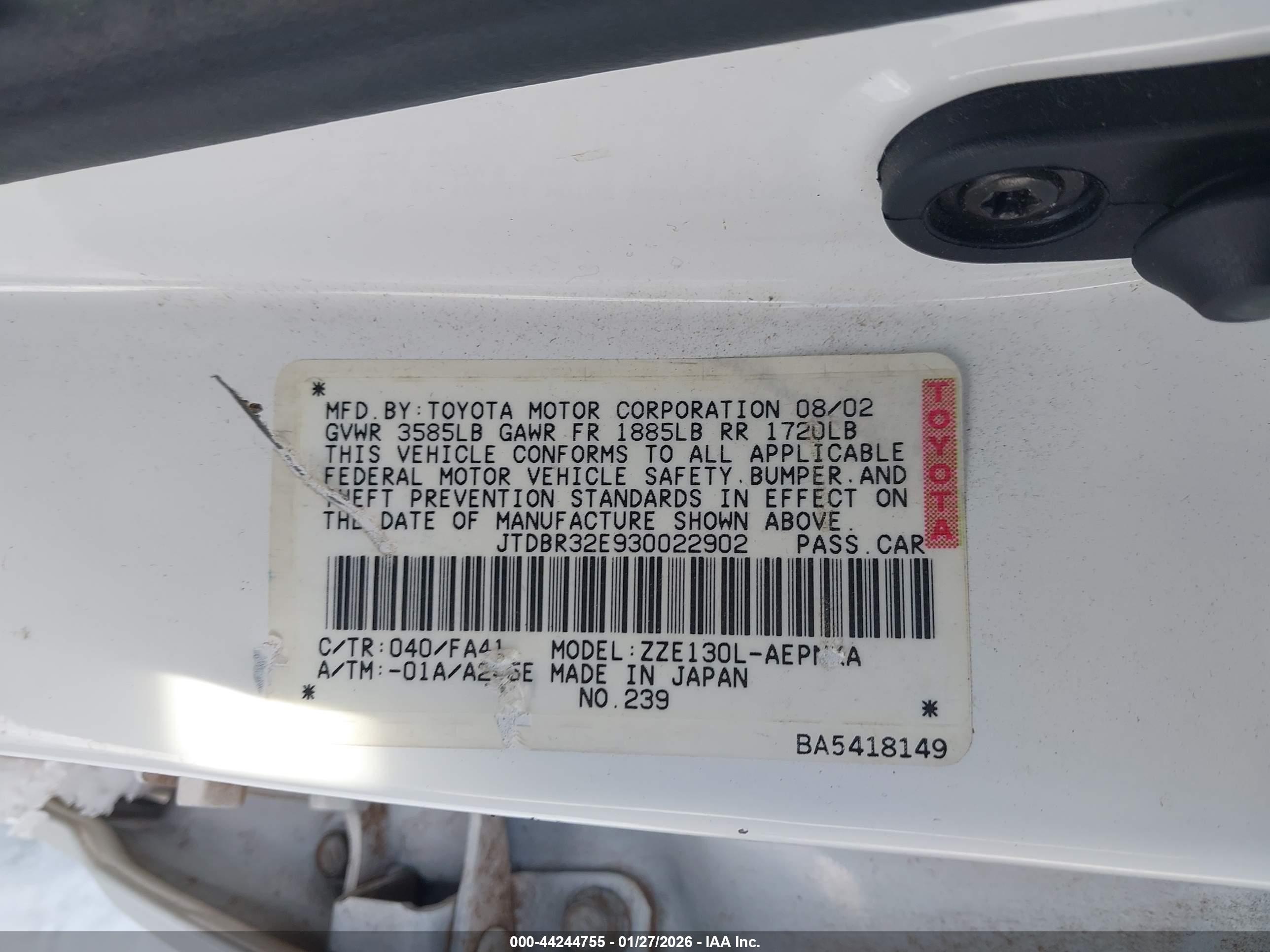 TOYOTA COROLLA image 9