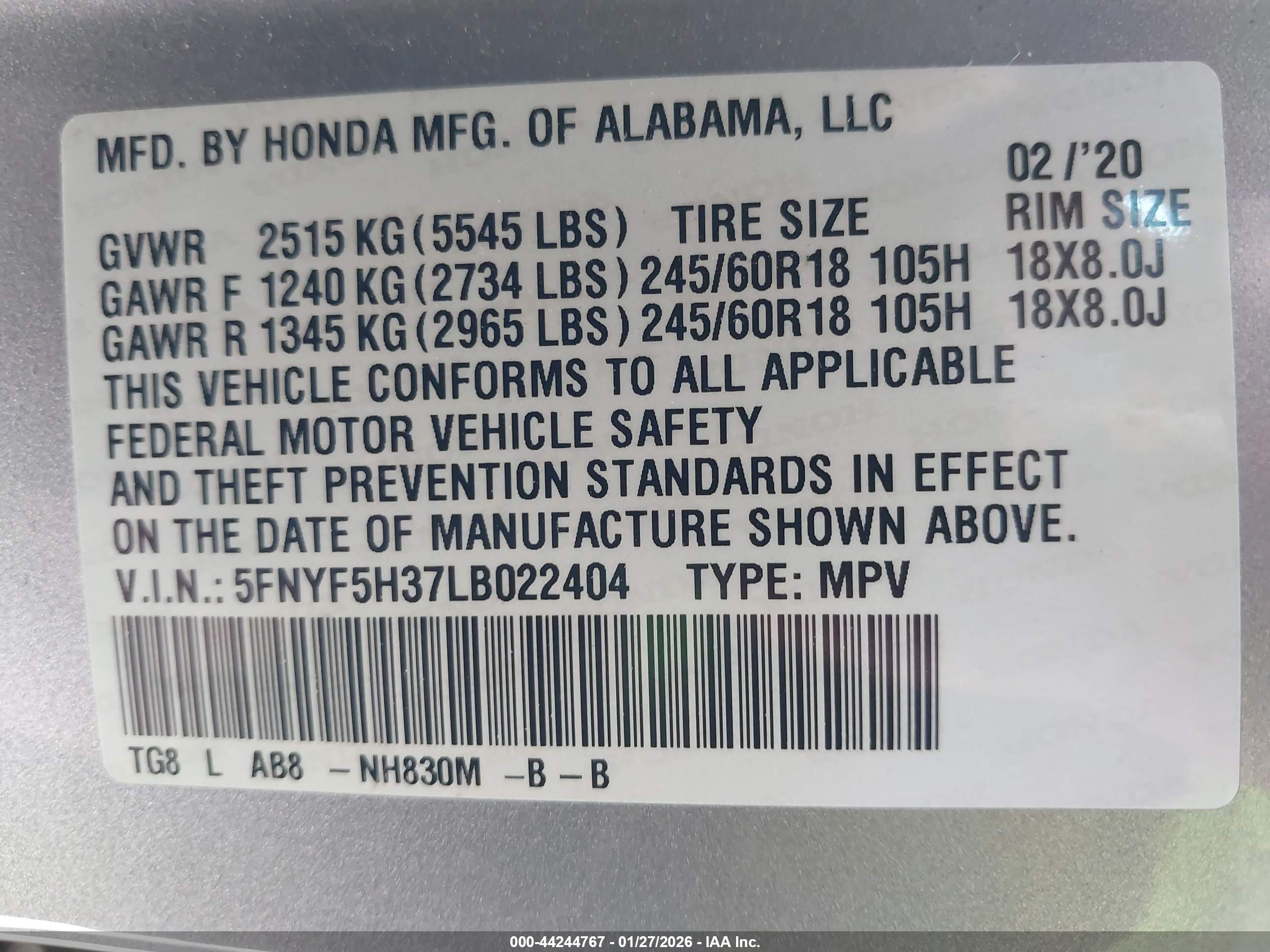 HONDA PILOT image 9