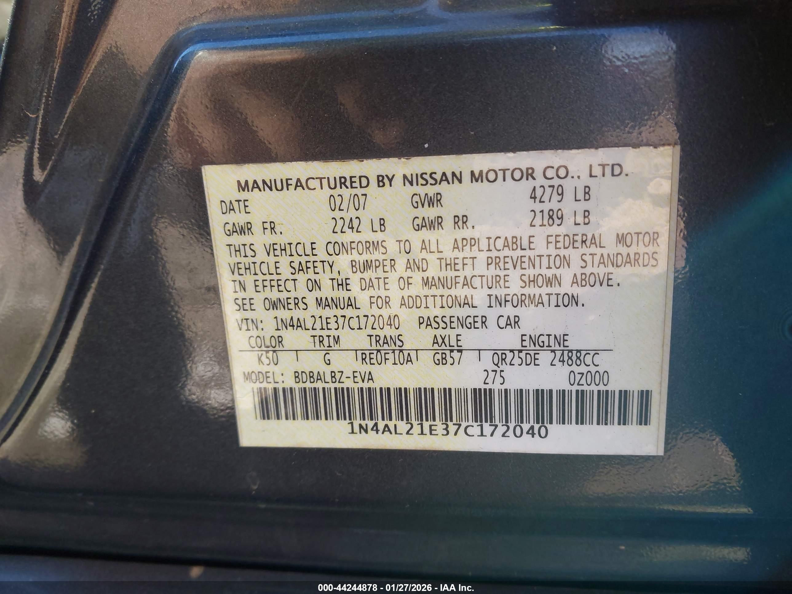 NISSAN ALTIMA image 9
