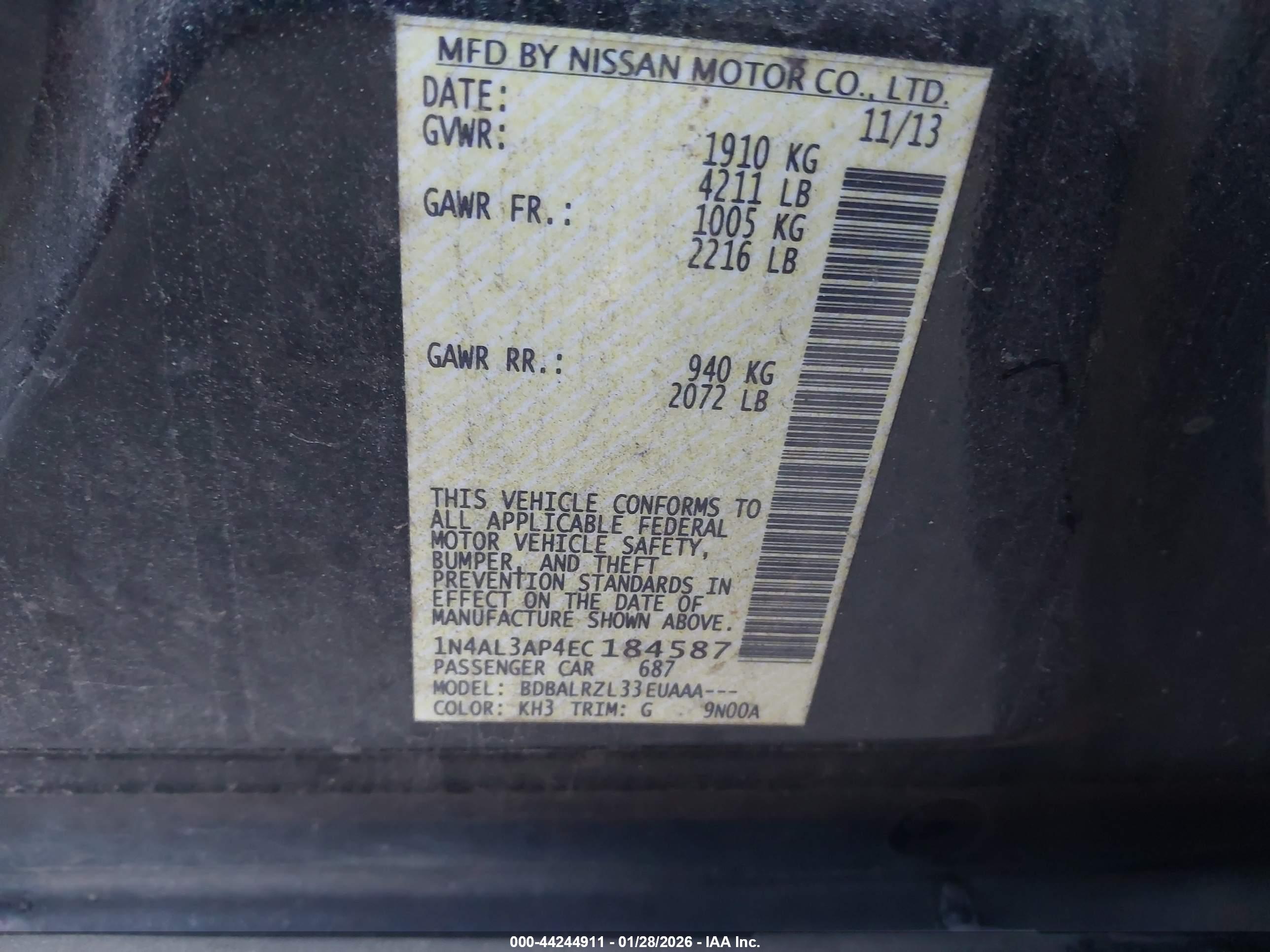 NISSAN ALTIMA image 9
