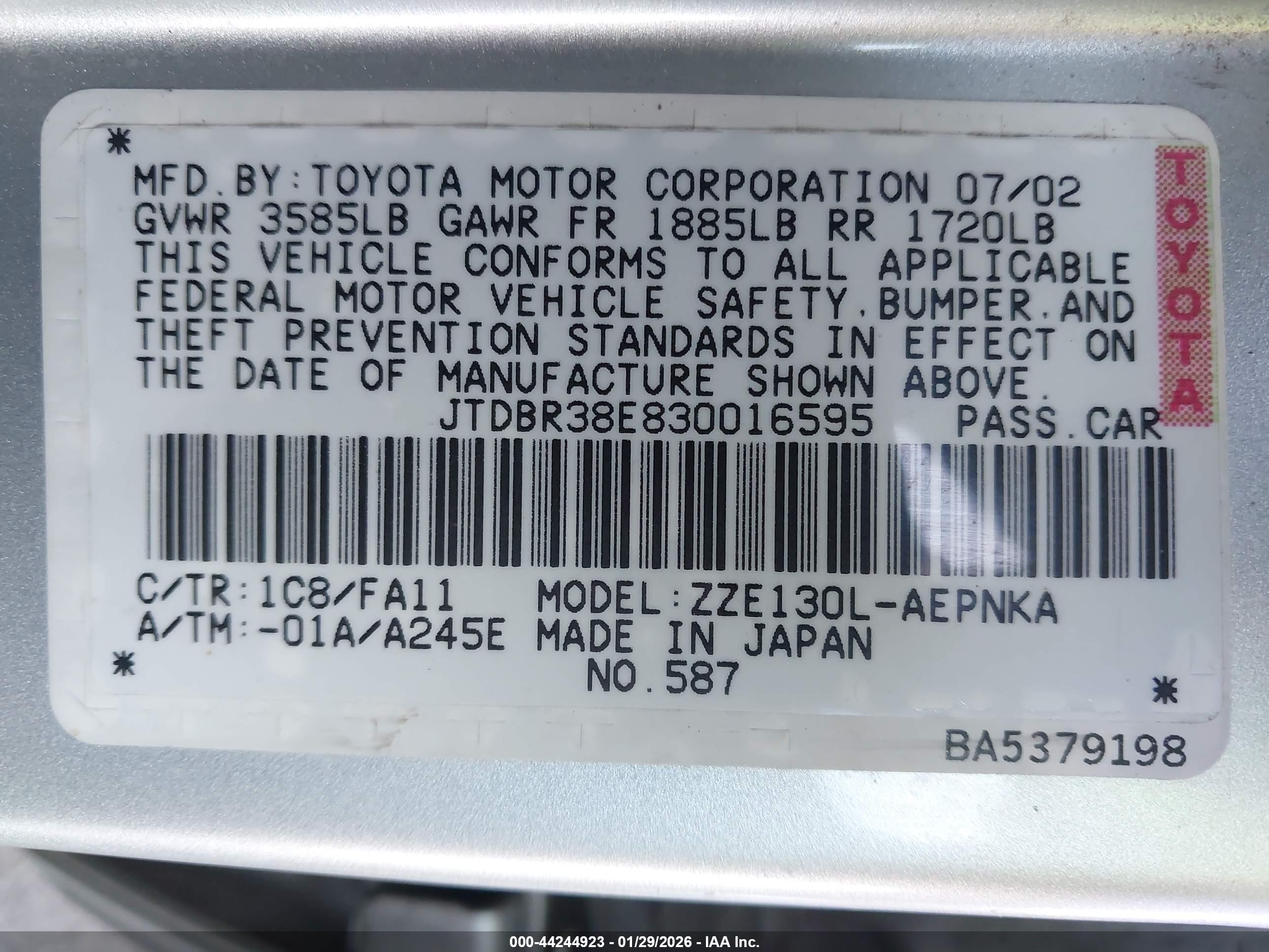 TOYOTA COROLLA image 9