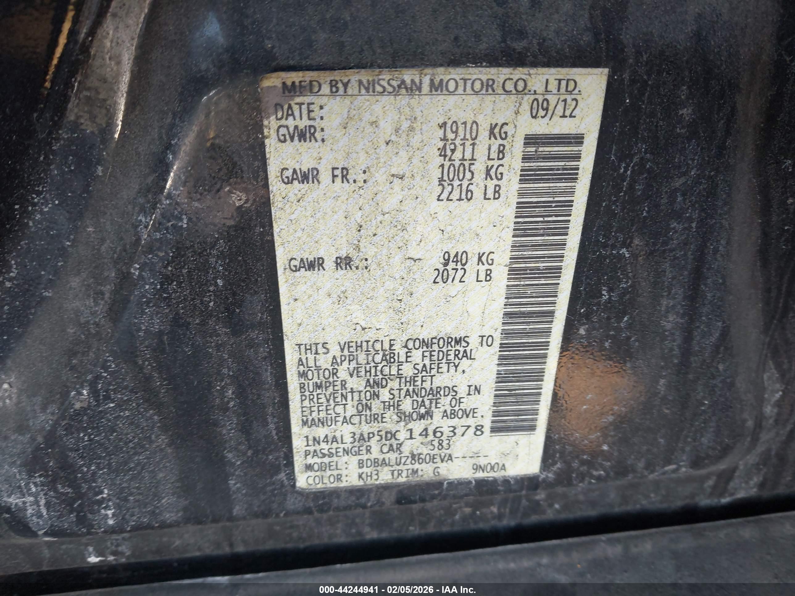 NISSAN ALTIMA image 9