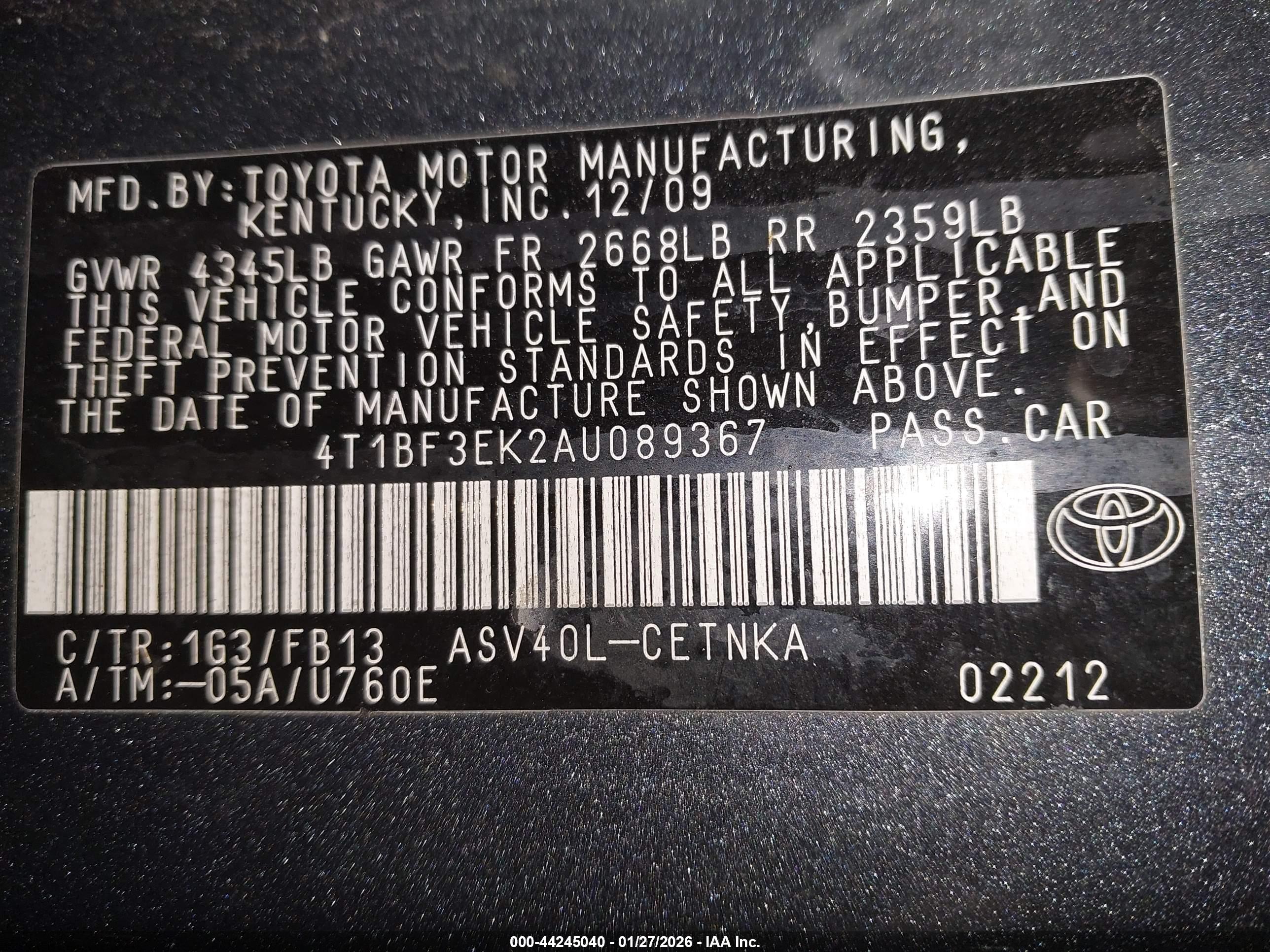 TOYOTA CAMRY image 9
