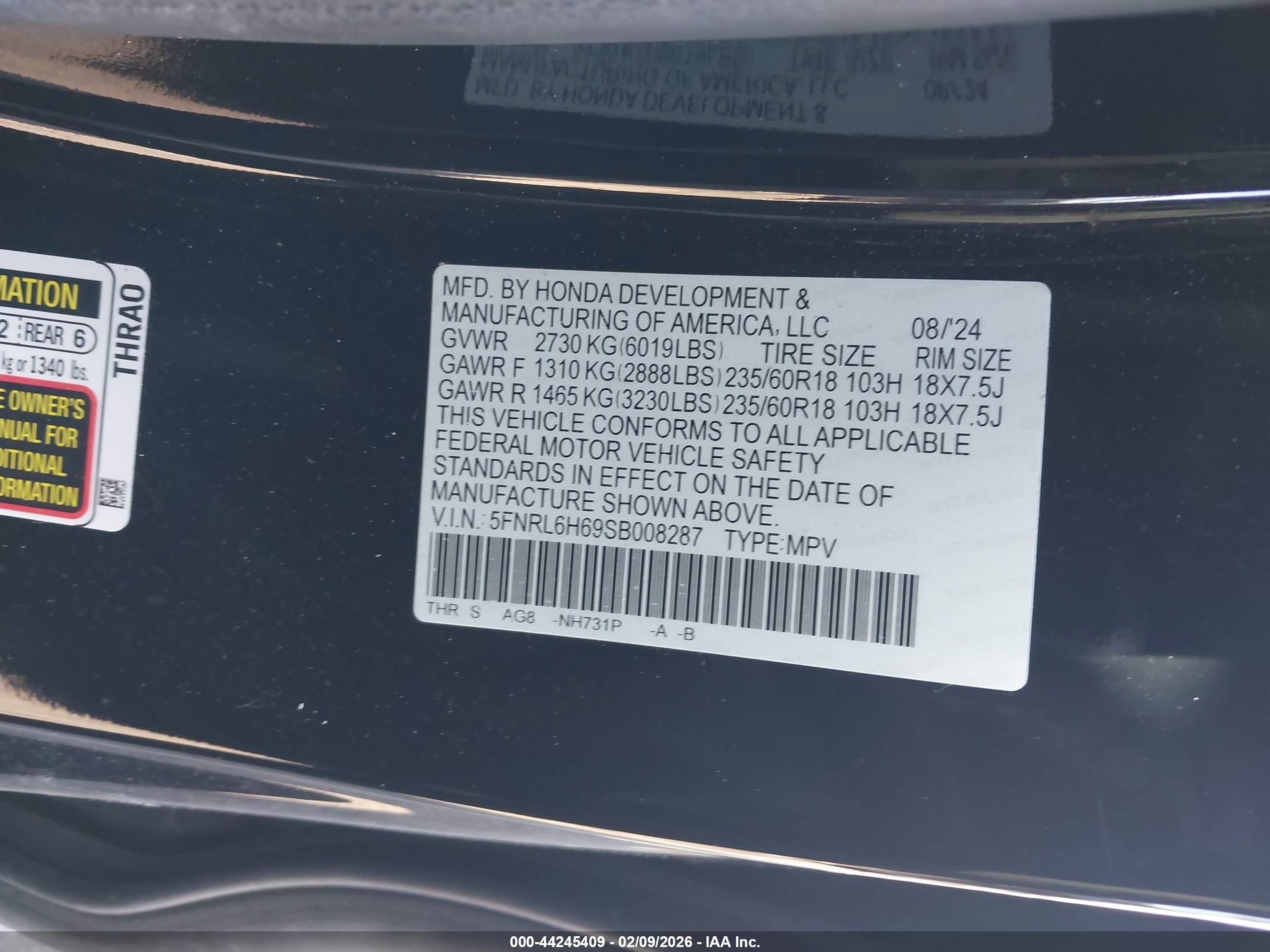 HONDA ODYSSEY image 9