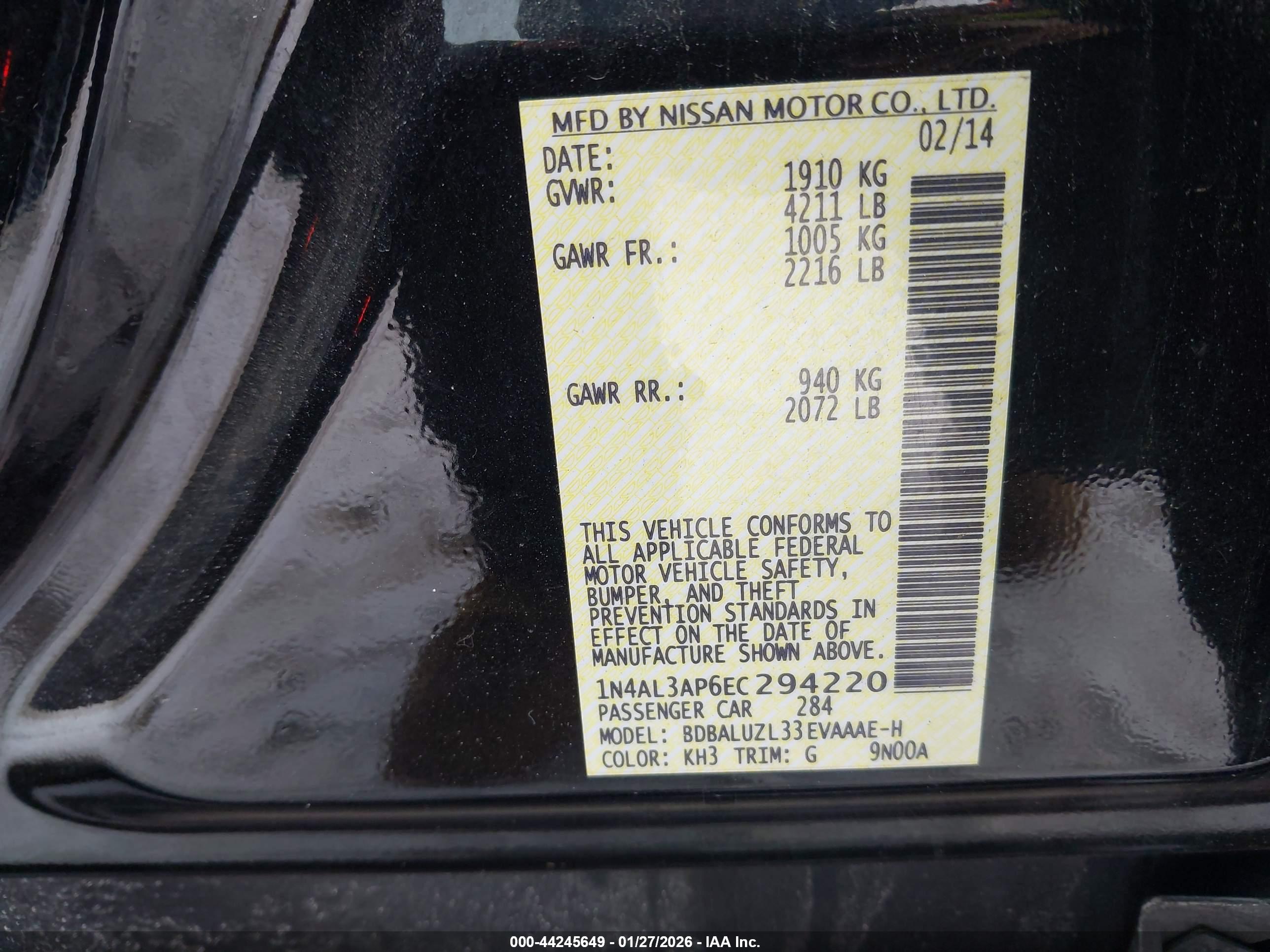 NISSAN ALTIMA image 9