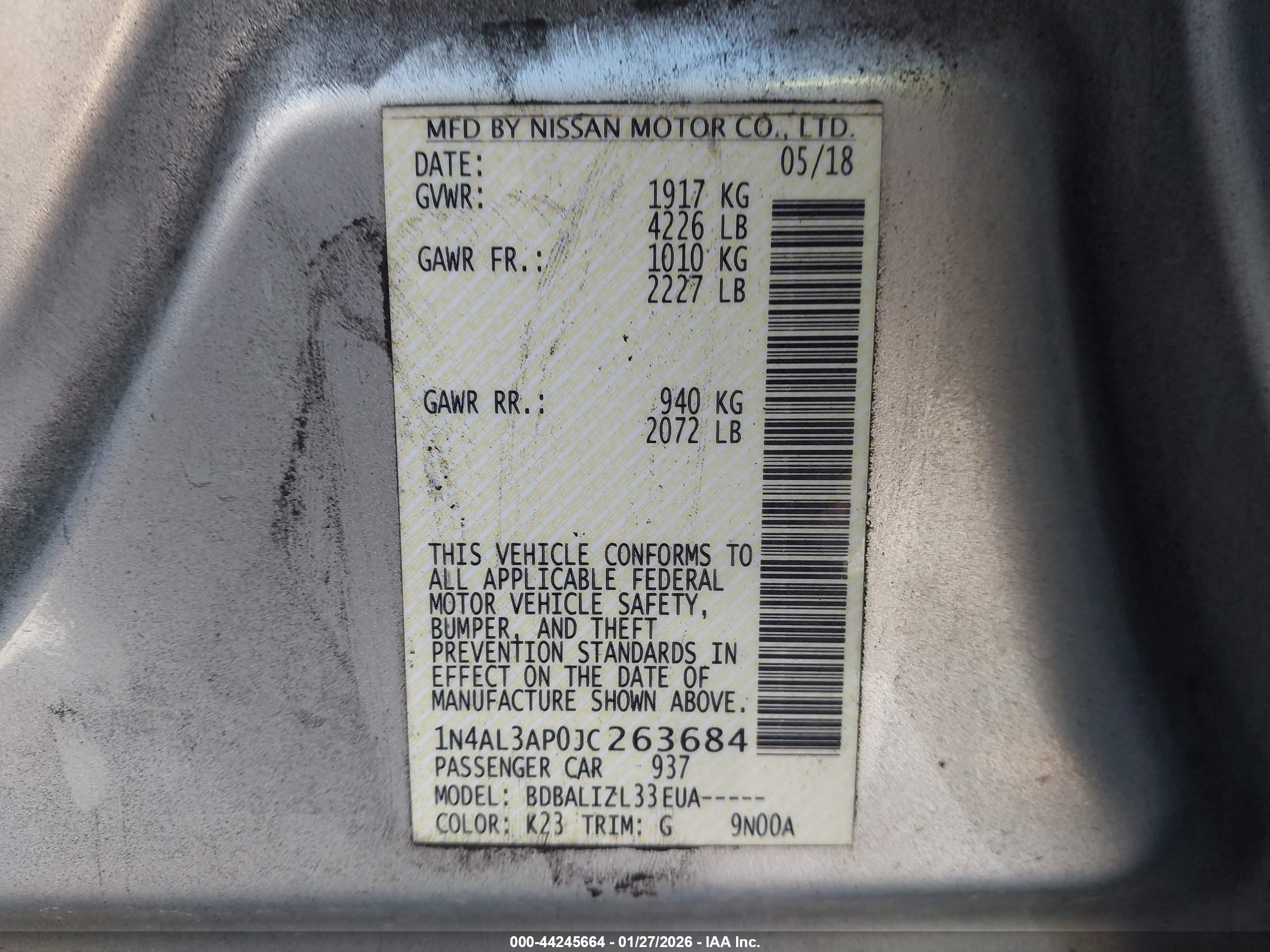 NISSAN ALTIMA image 9