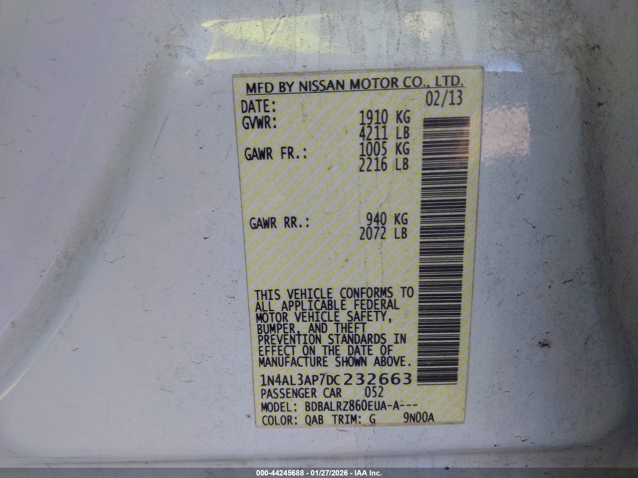 NISSAN ALTIMA image 9