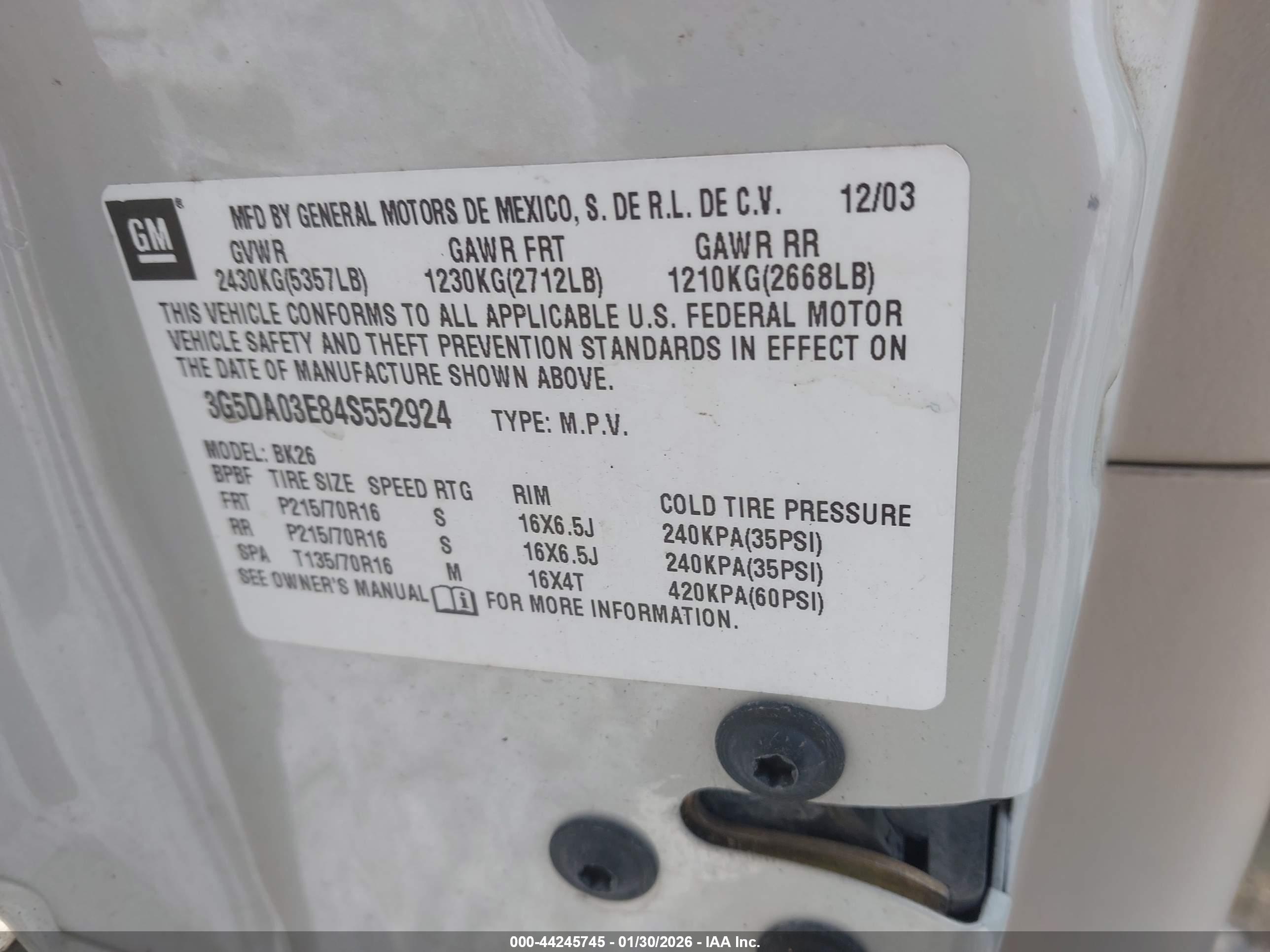 BUICK RENDEZVOUS image 9