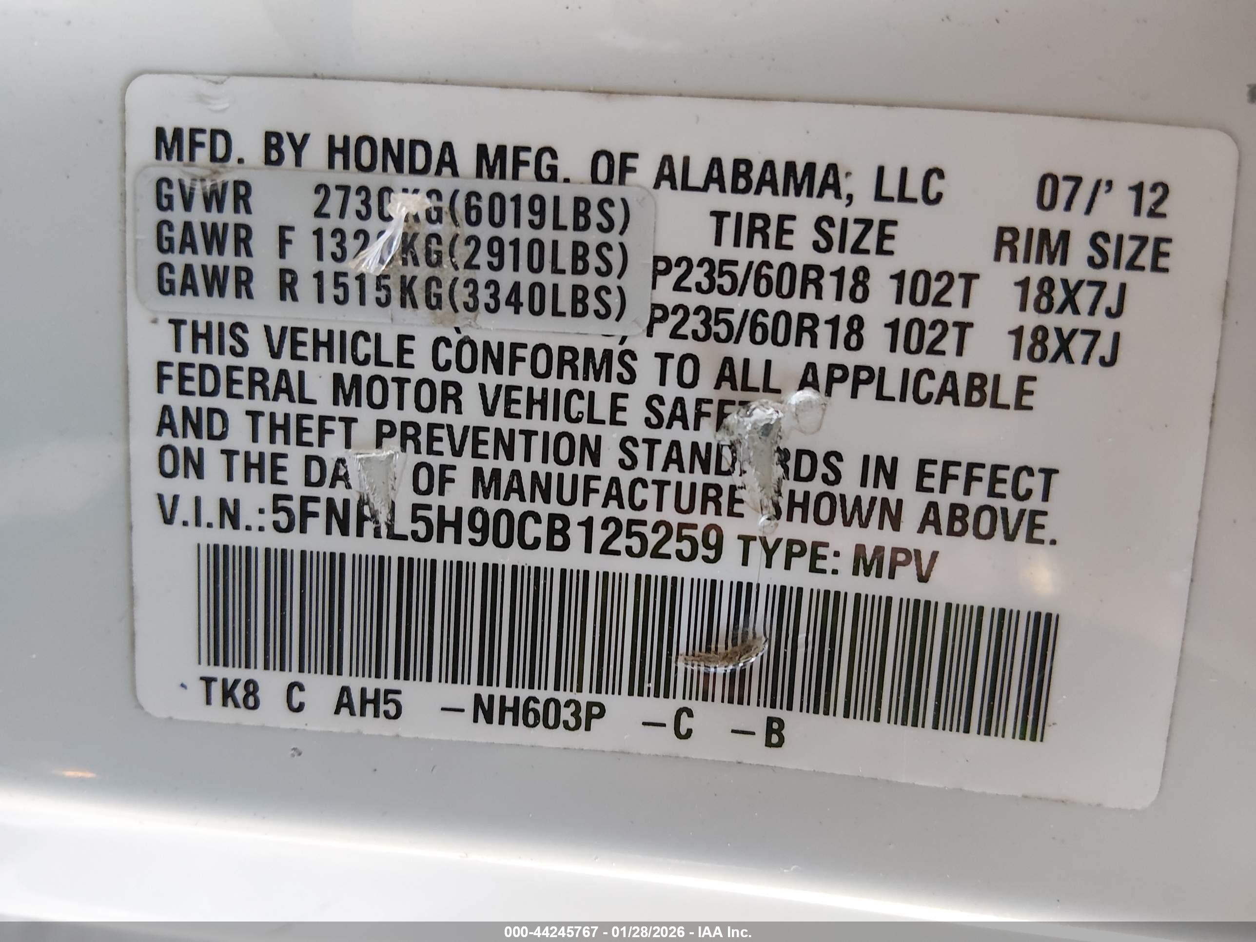 HONDA ODYSSEY image 9
