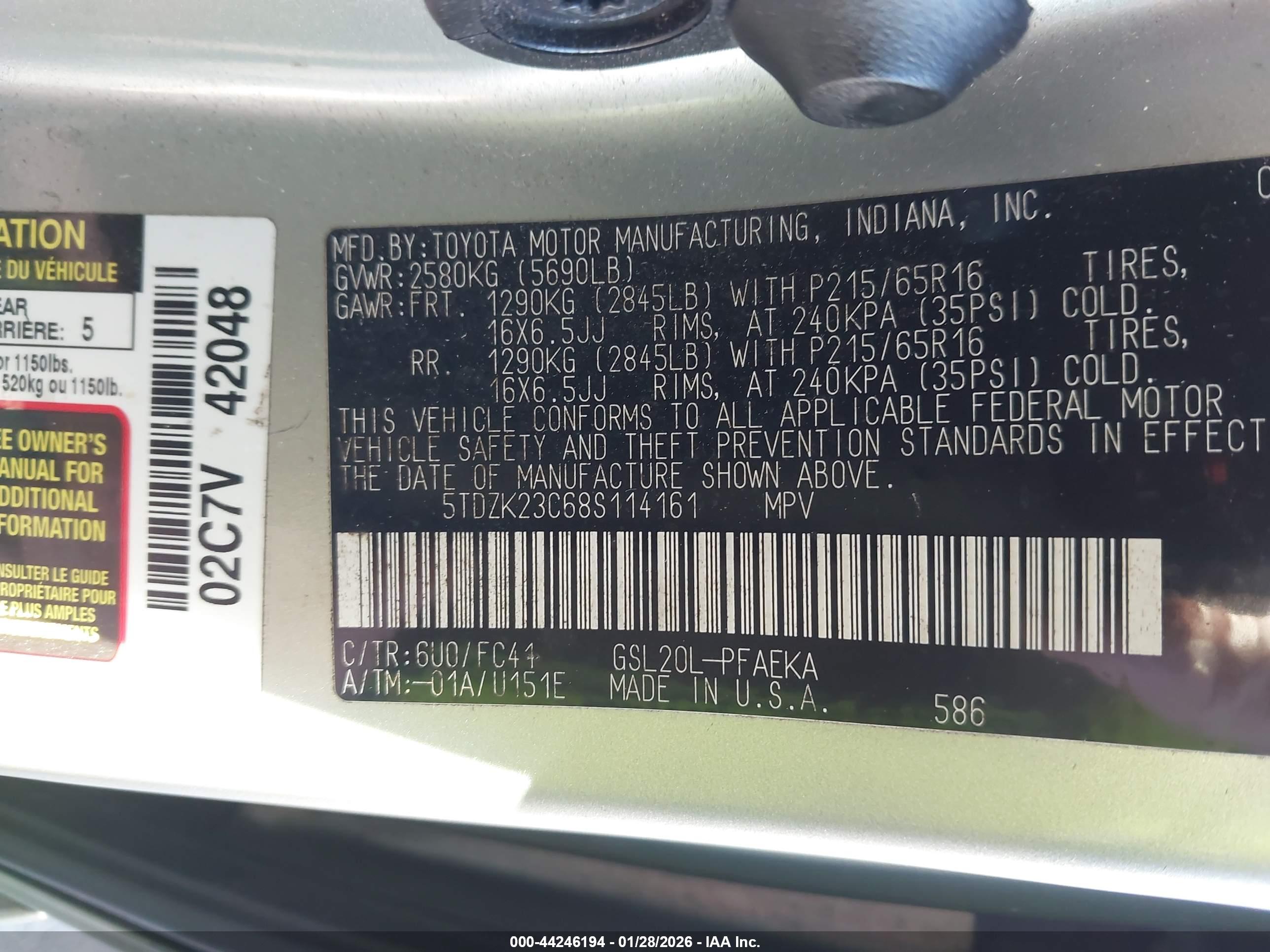 TOYOTA SIENNA image 9