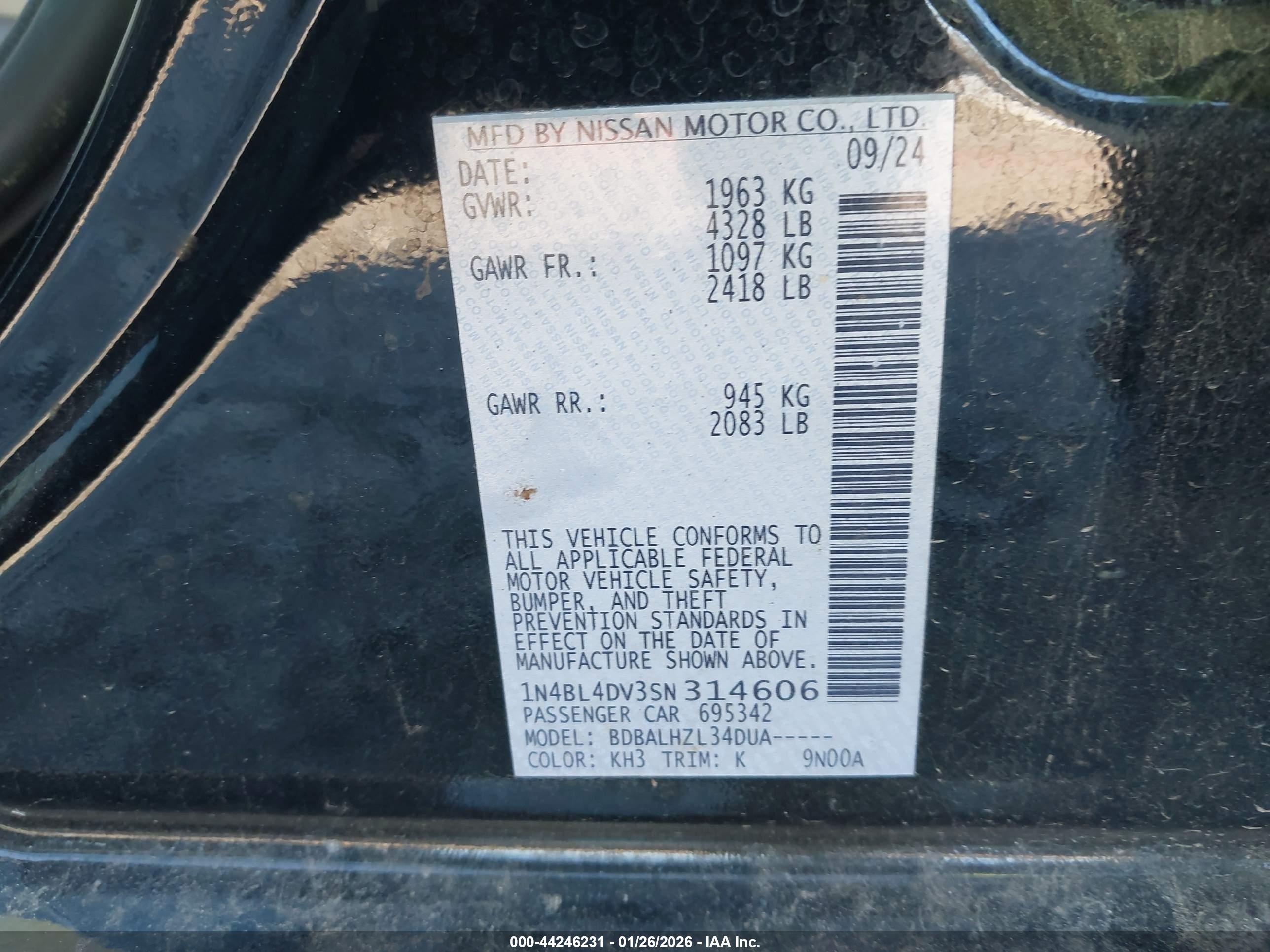 NISSAN ALTIMA image 9