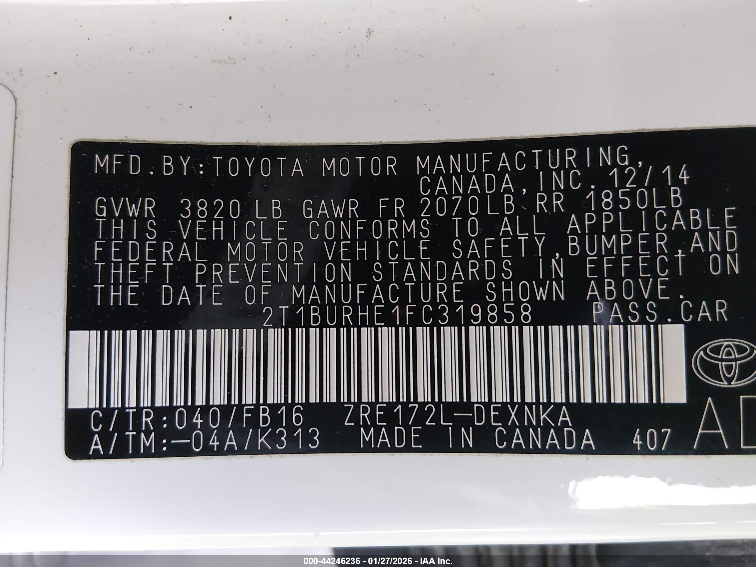TOYOTA COROLLA image 9