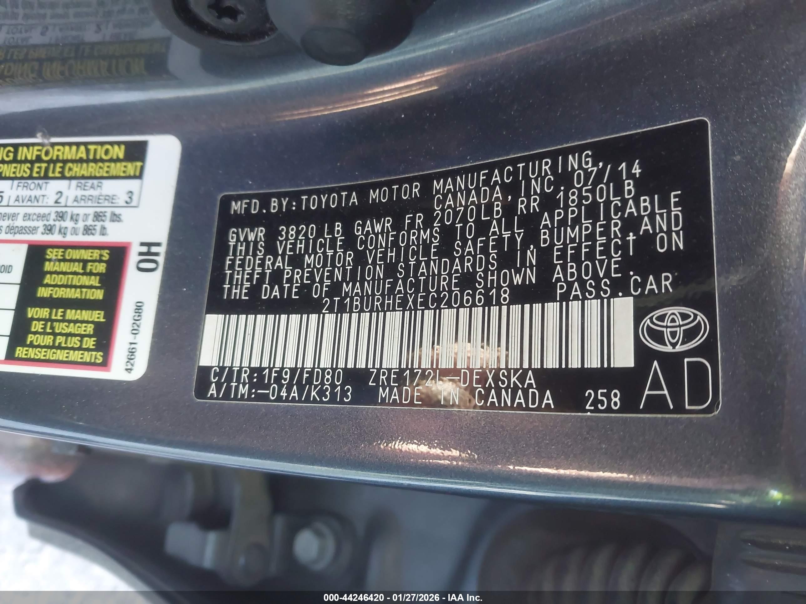 TOYOTA COROLLA image 9