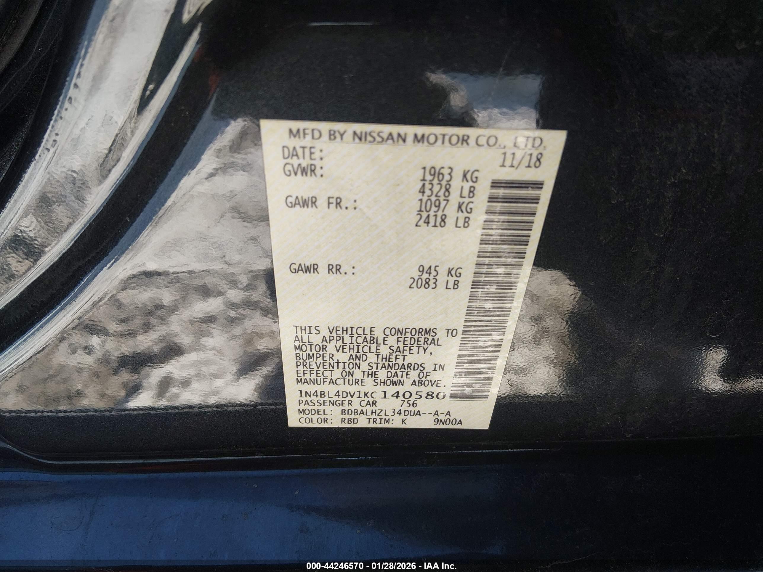 NISSAN ALTIMA image 9