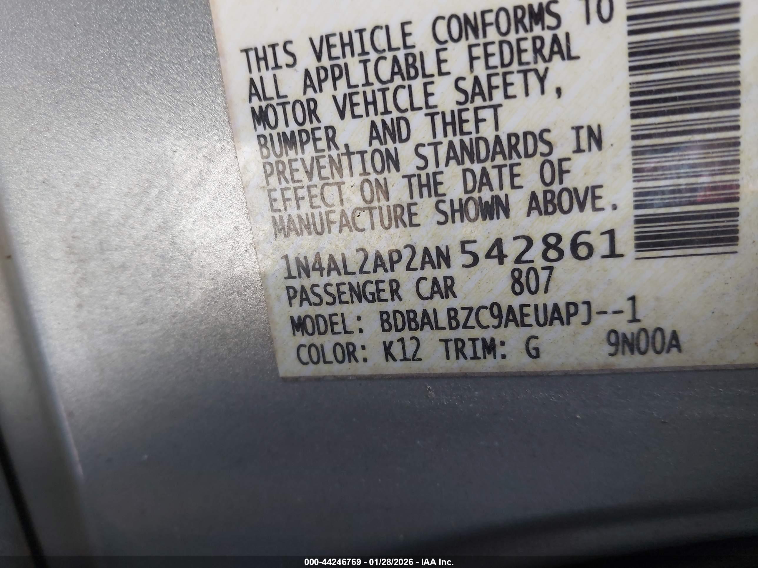 NISSAN ALTIMA image 9