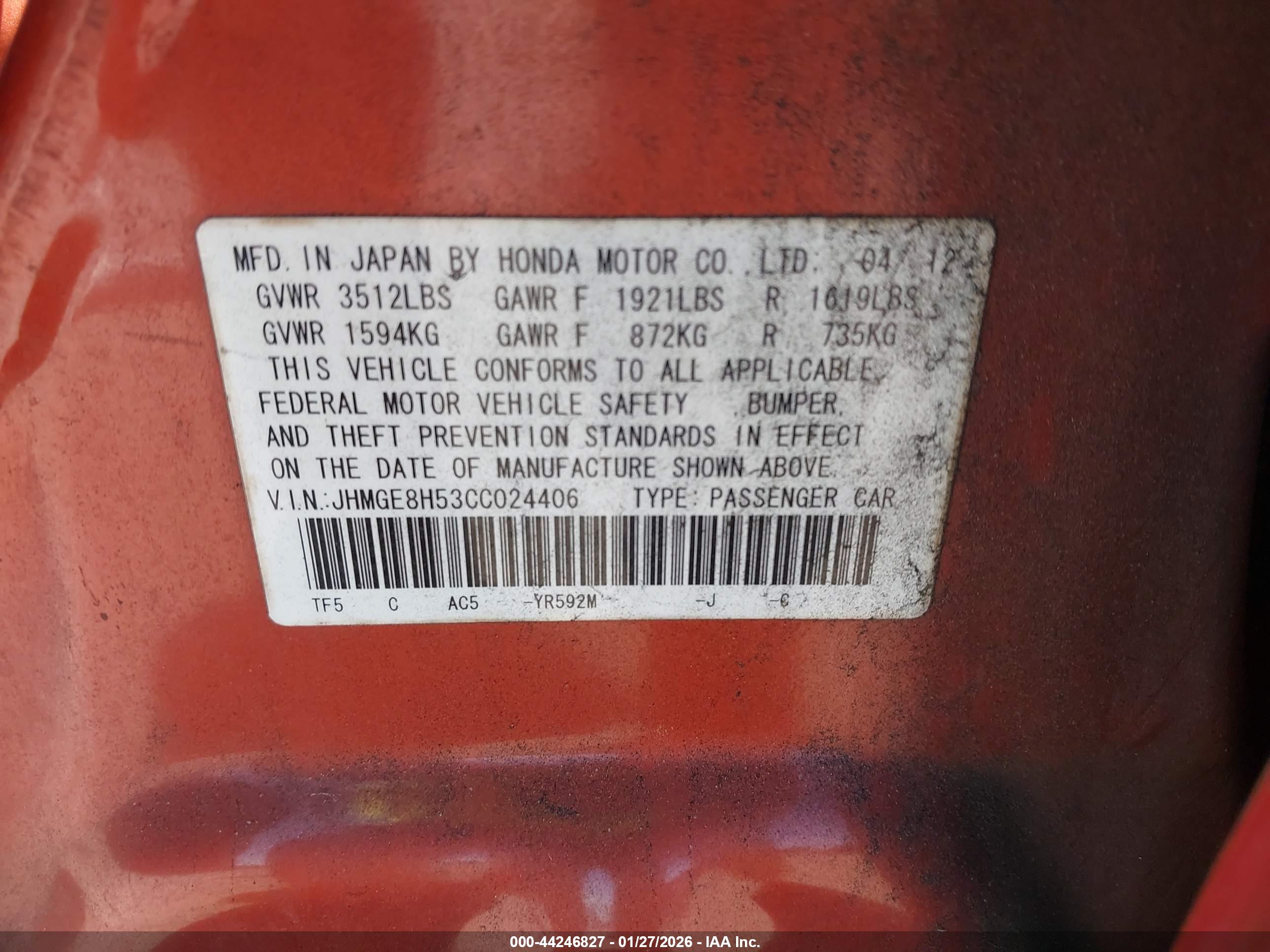 HONDA FIT image 9