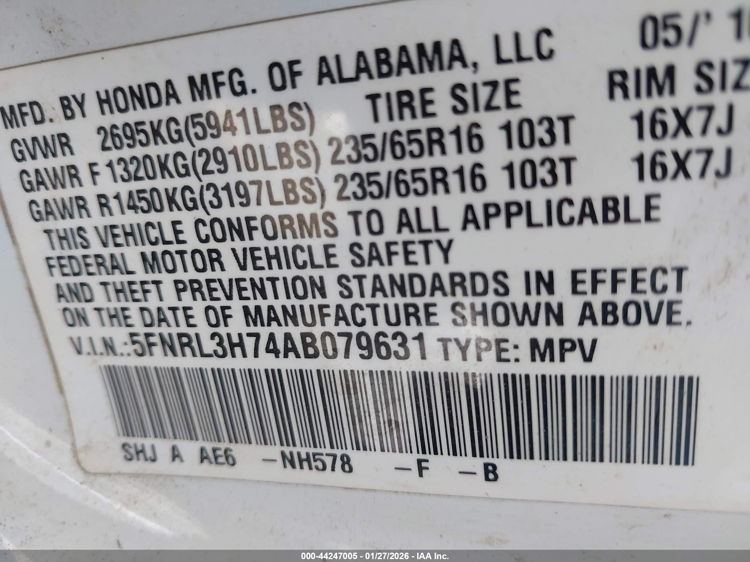 HONDA ODYSSEY image 9