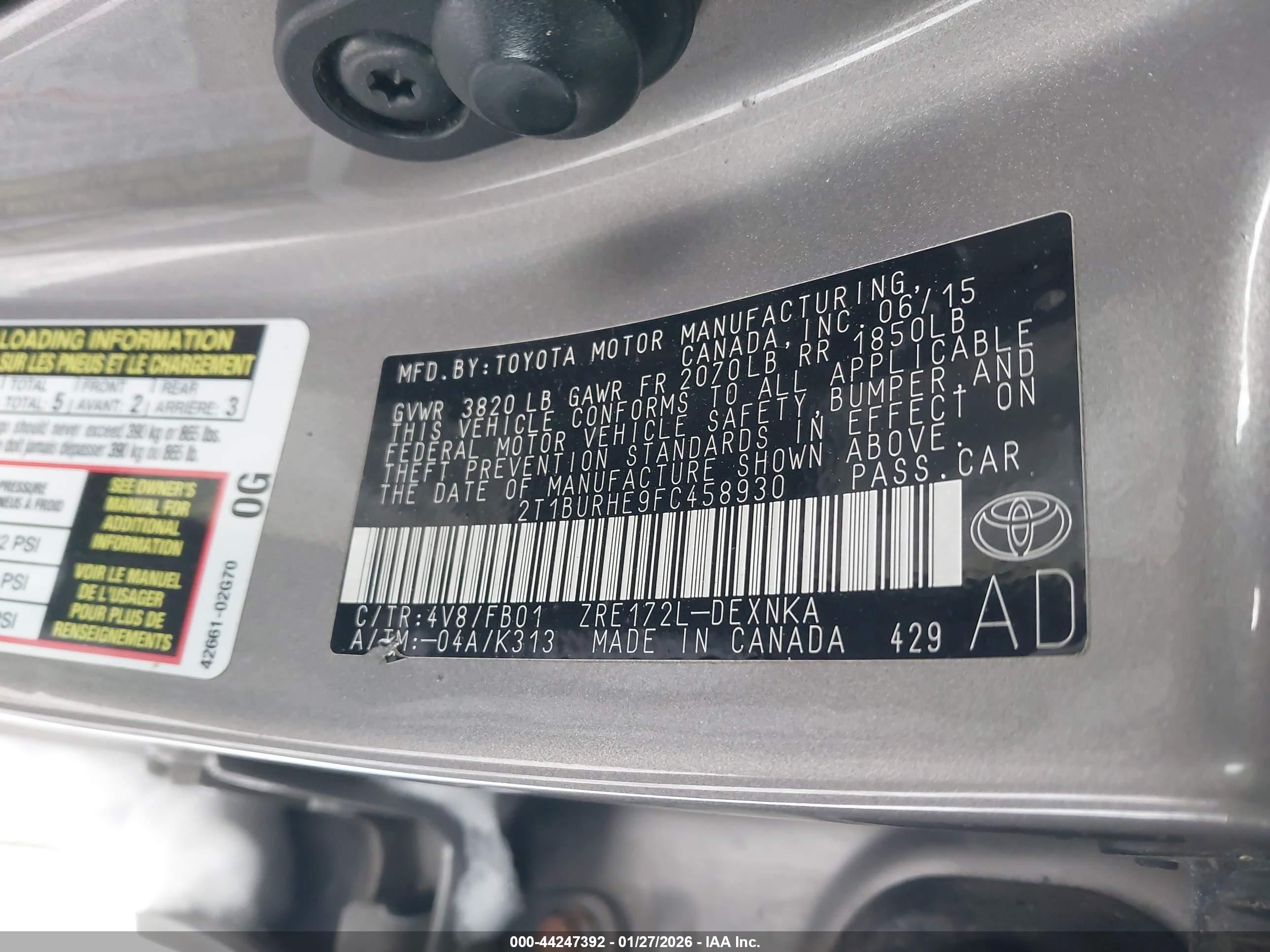 TOYOTA COROLLA image 9