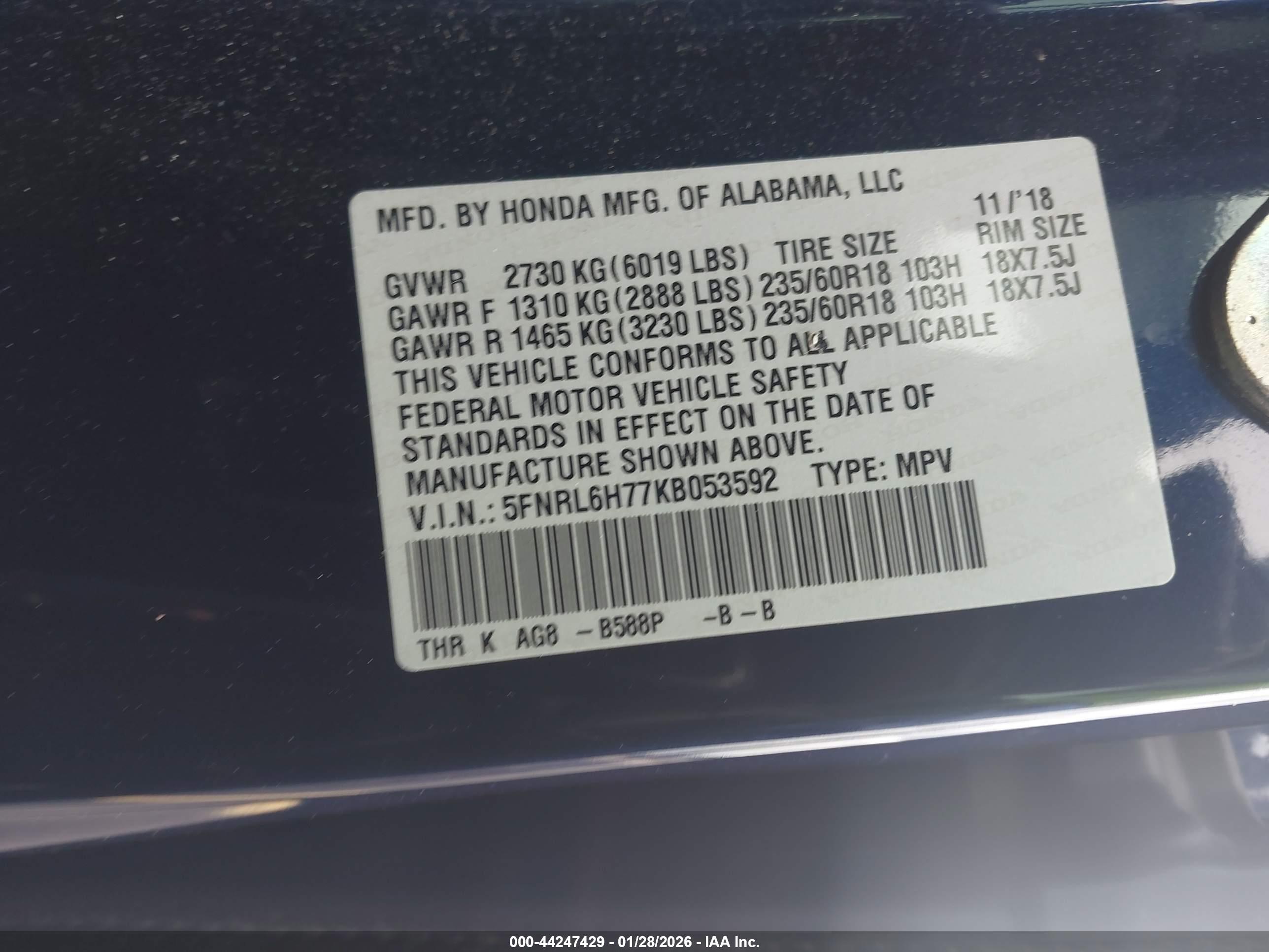 HONDA ODYSSEY image 9