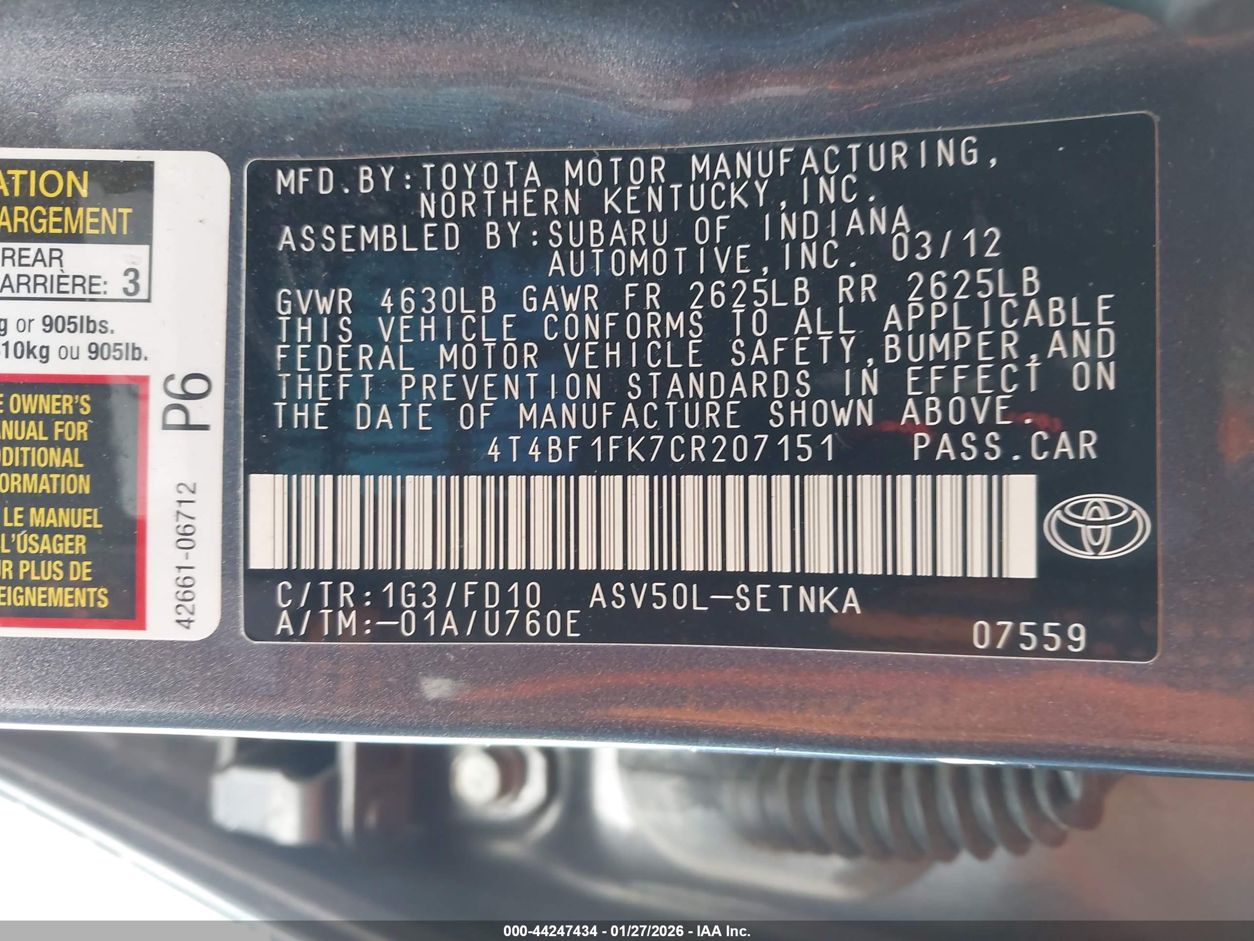TOYOTA CAMRY image 9
