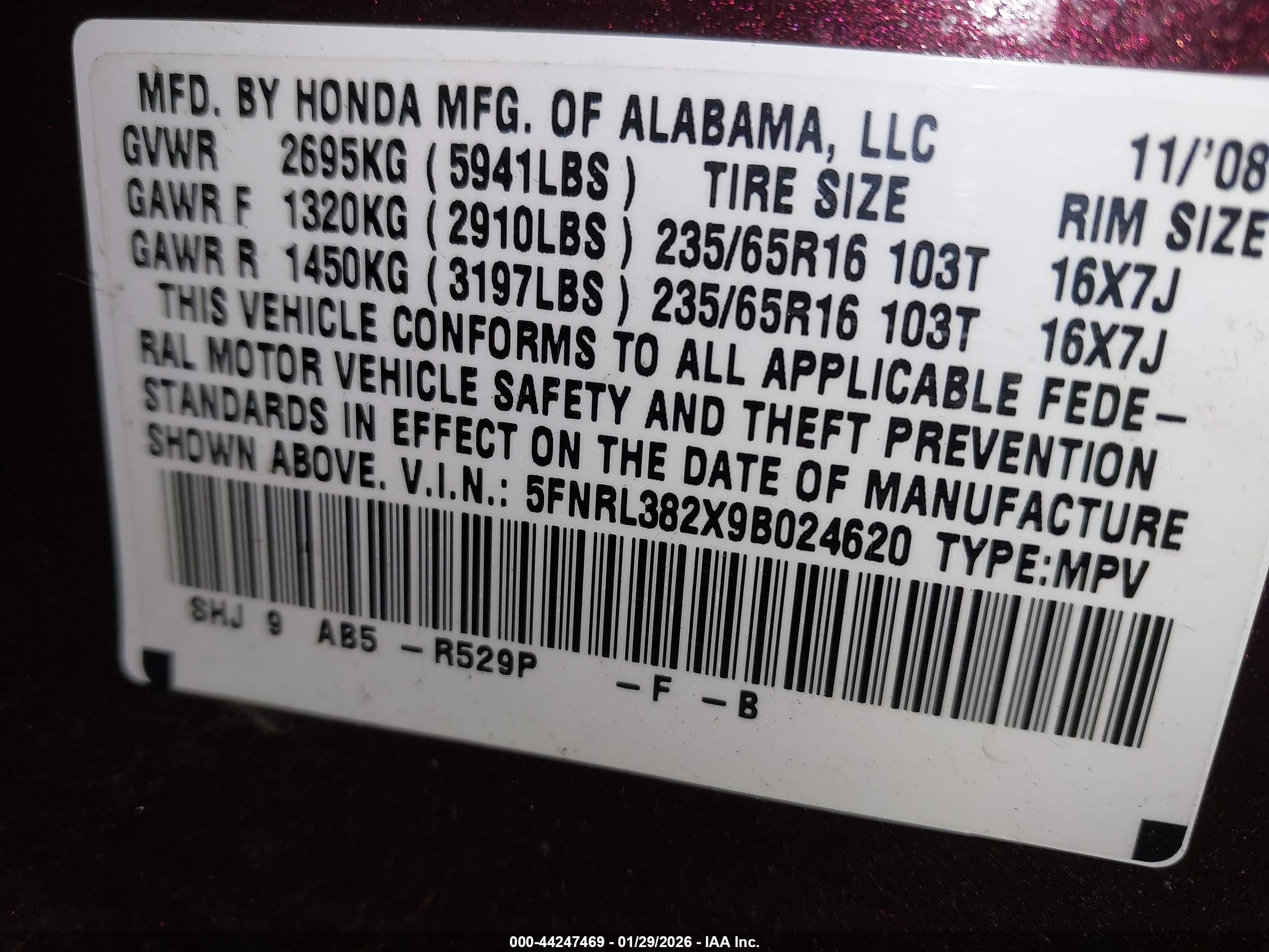 HONDA ODYSSEY image 9