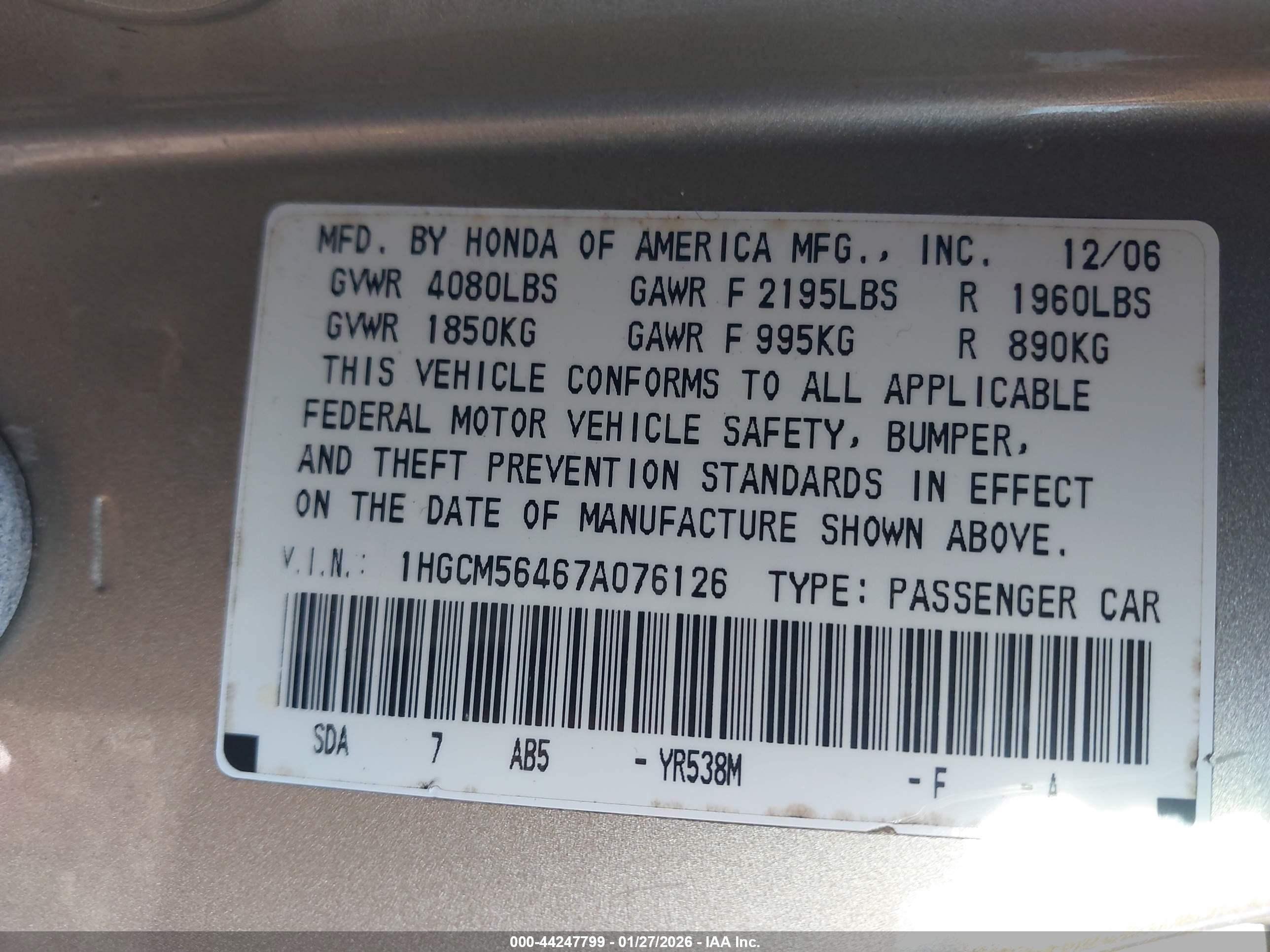 HONDA ACCORD image 9