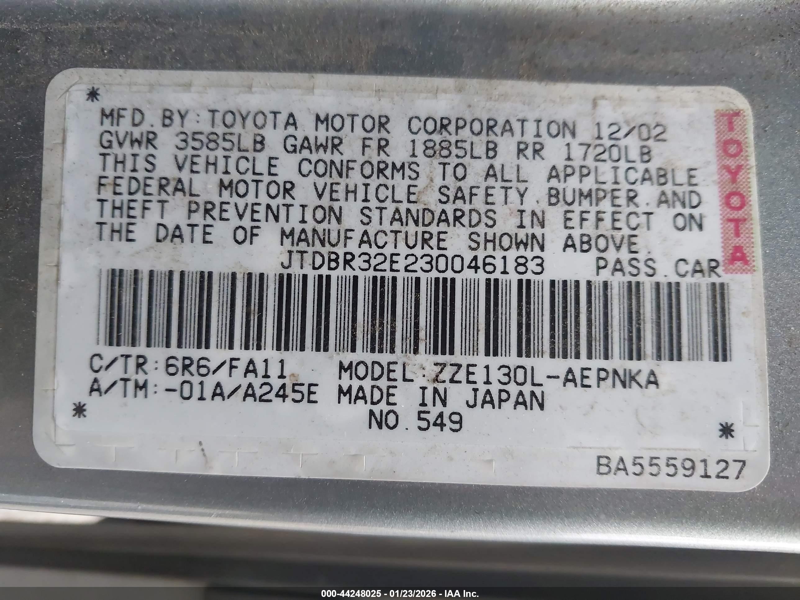 TOYOTA COROLLA image 9