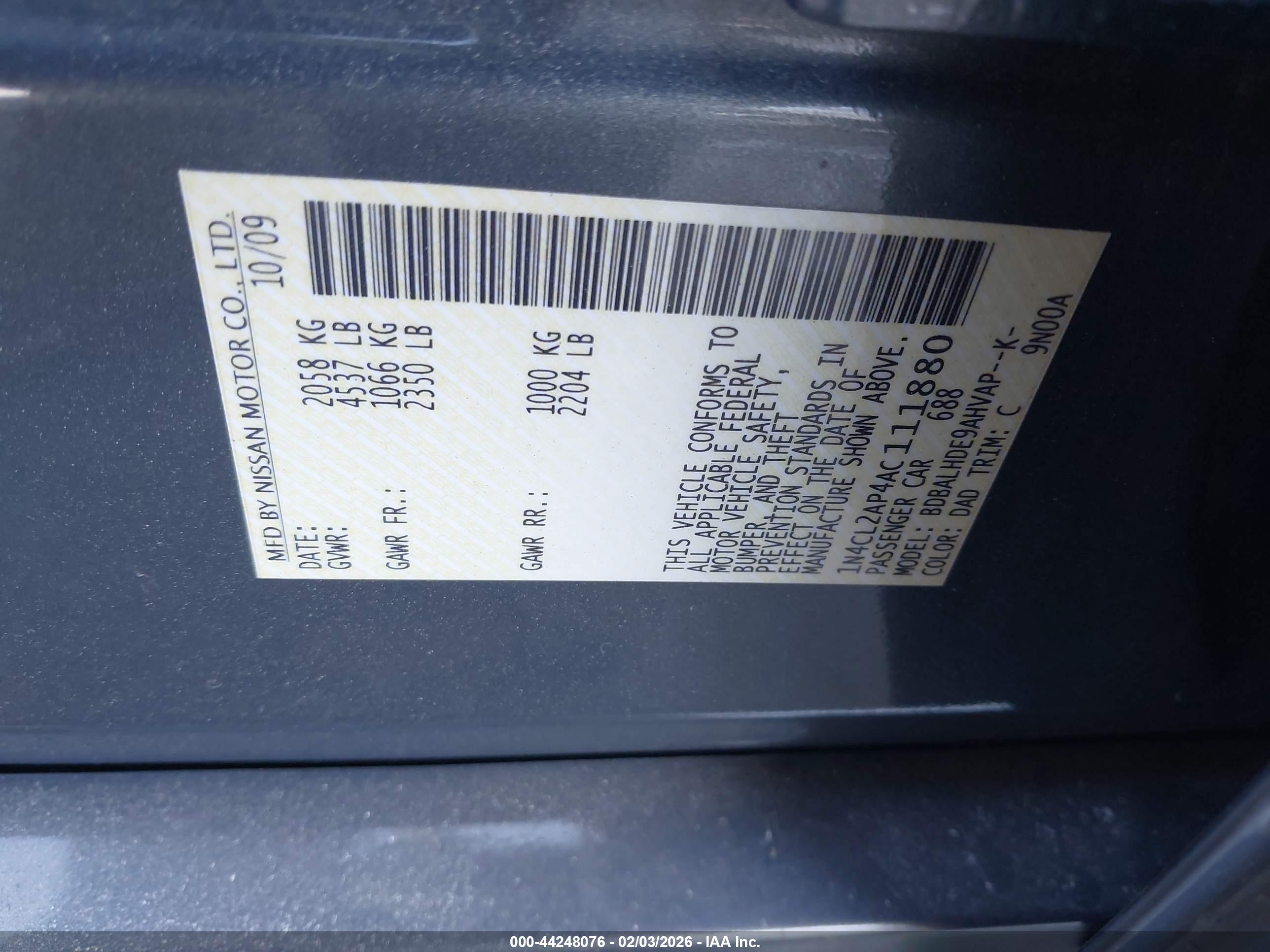 NISSAN ALTIMA image 9