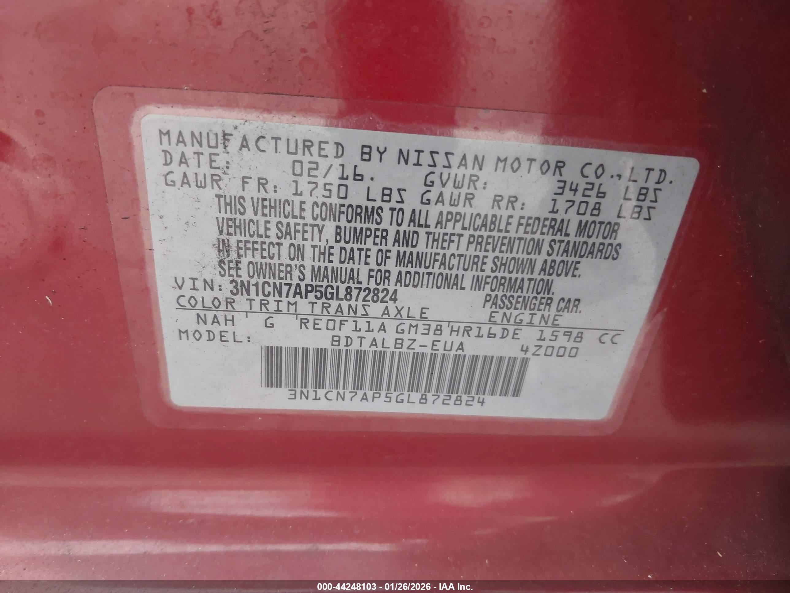 NISSAN VERSA image 9