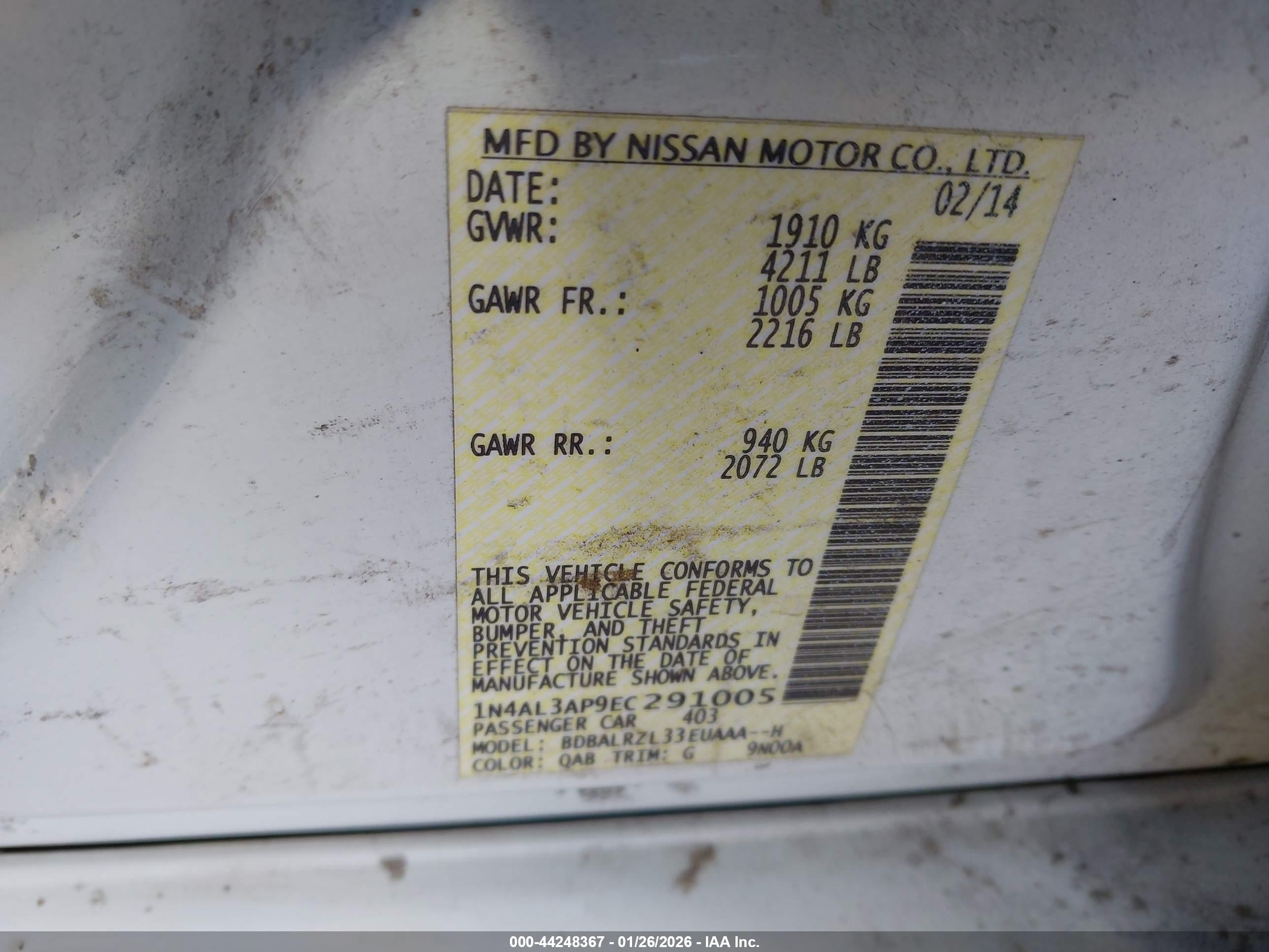 NISSAN ALTIMA image 9