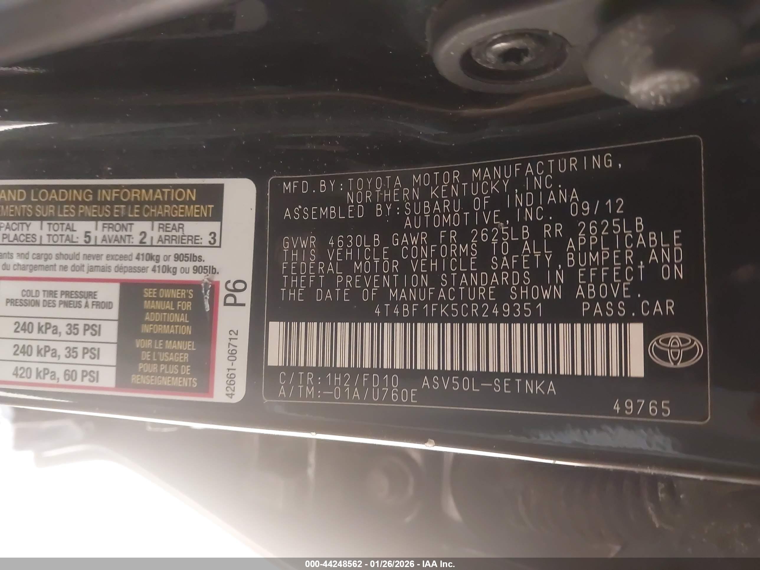 TOYOTA CAMRY image 9