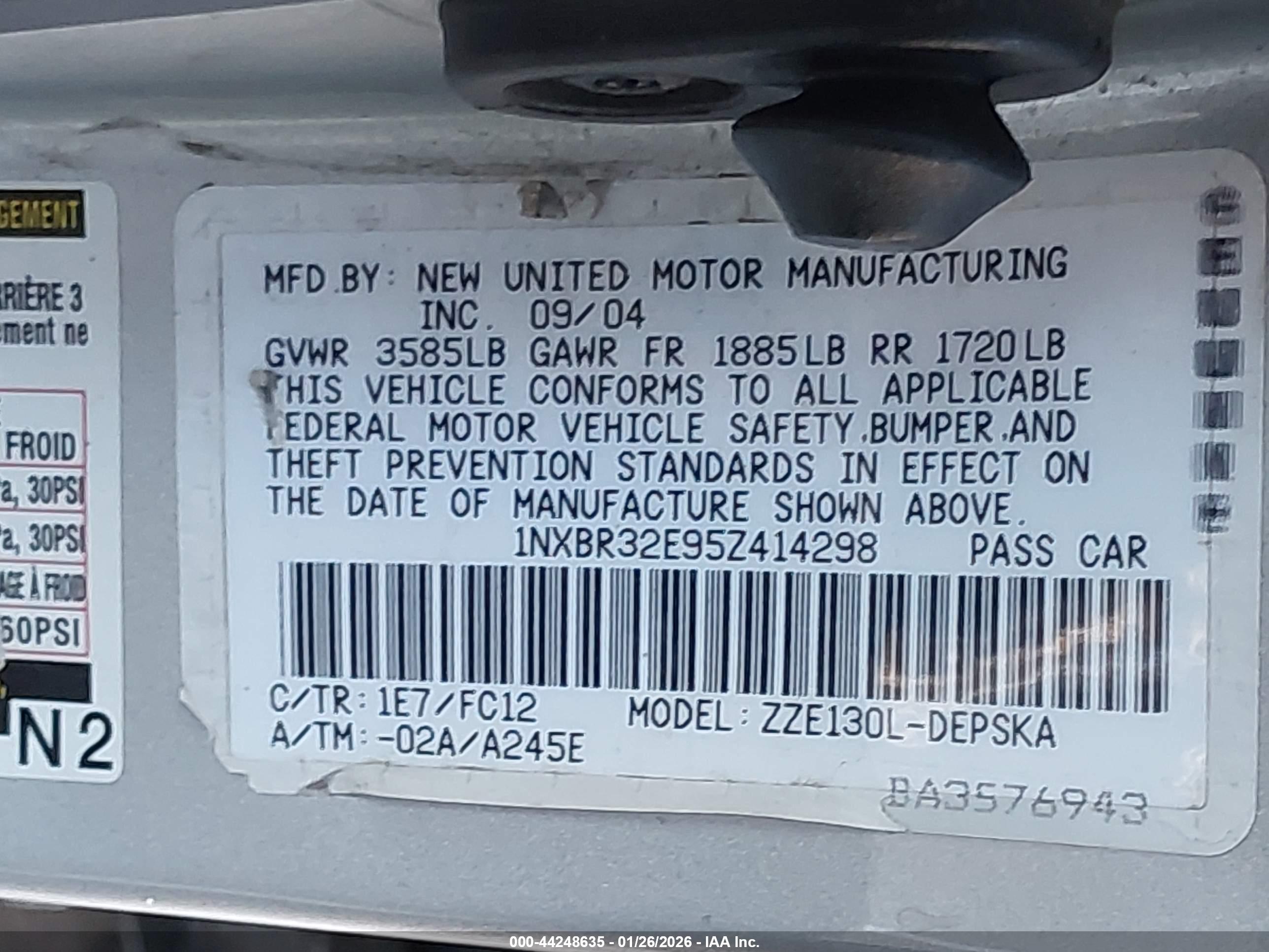 TOYOTA COROLLA image 9