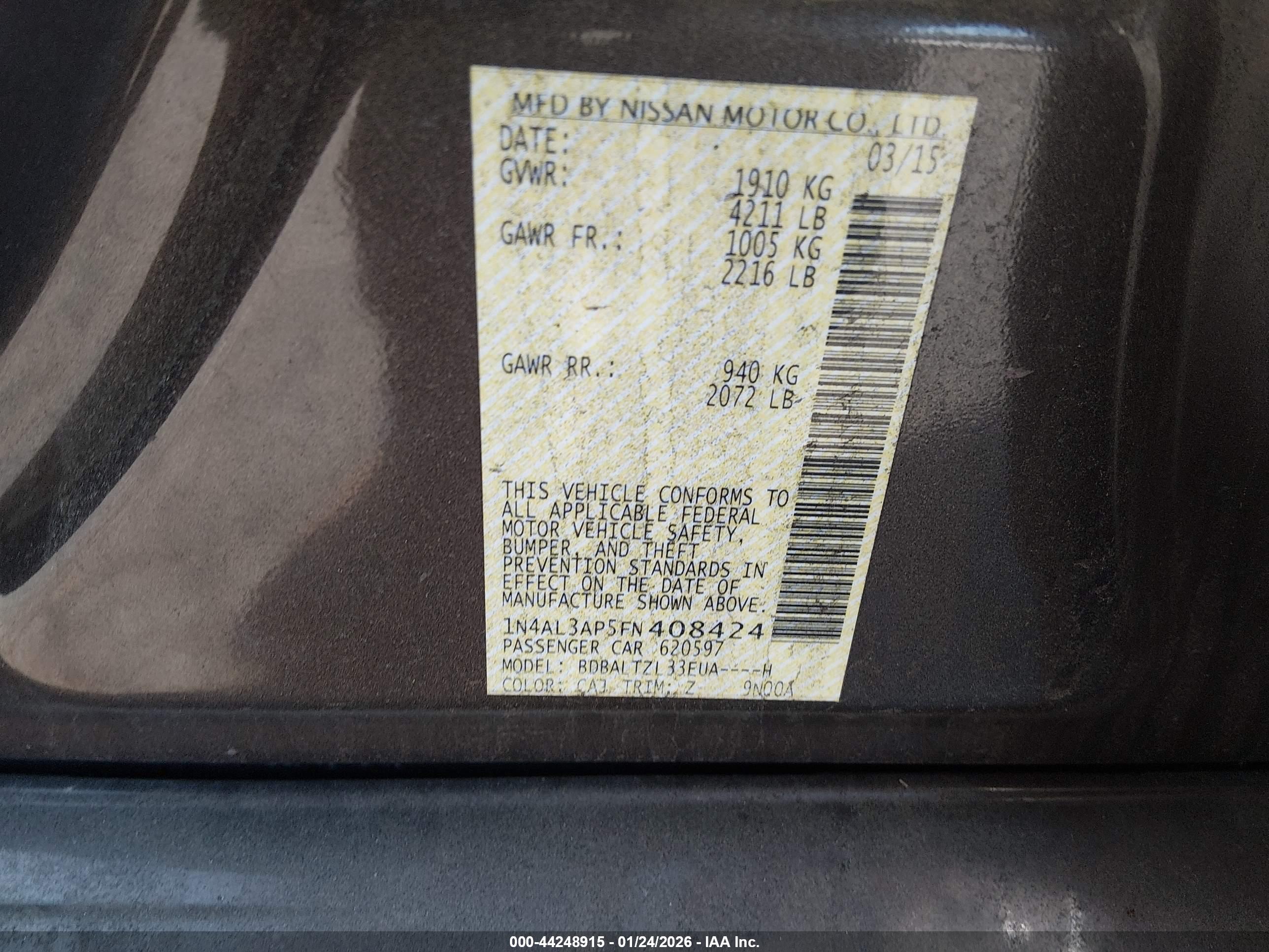 NISSAN ALTIMA image 9