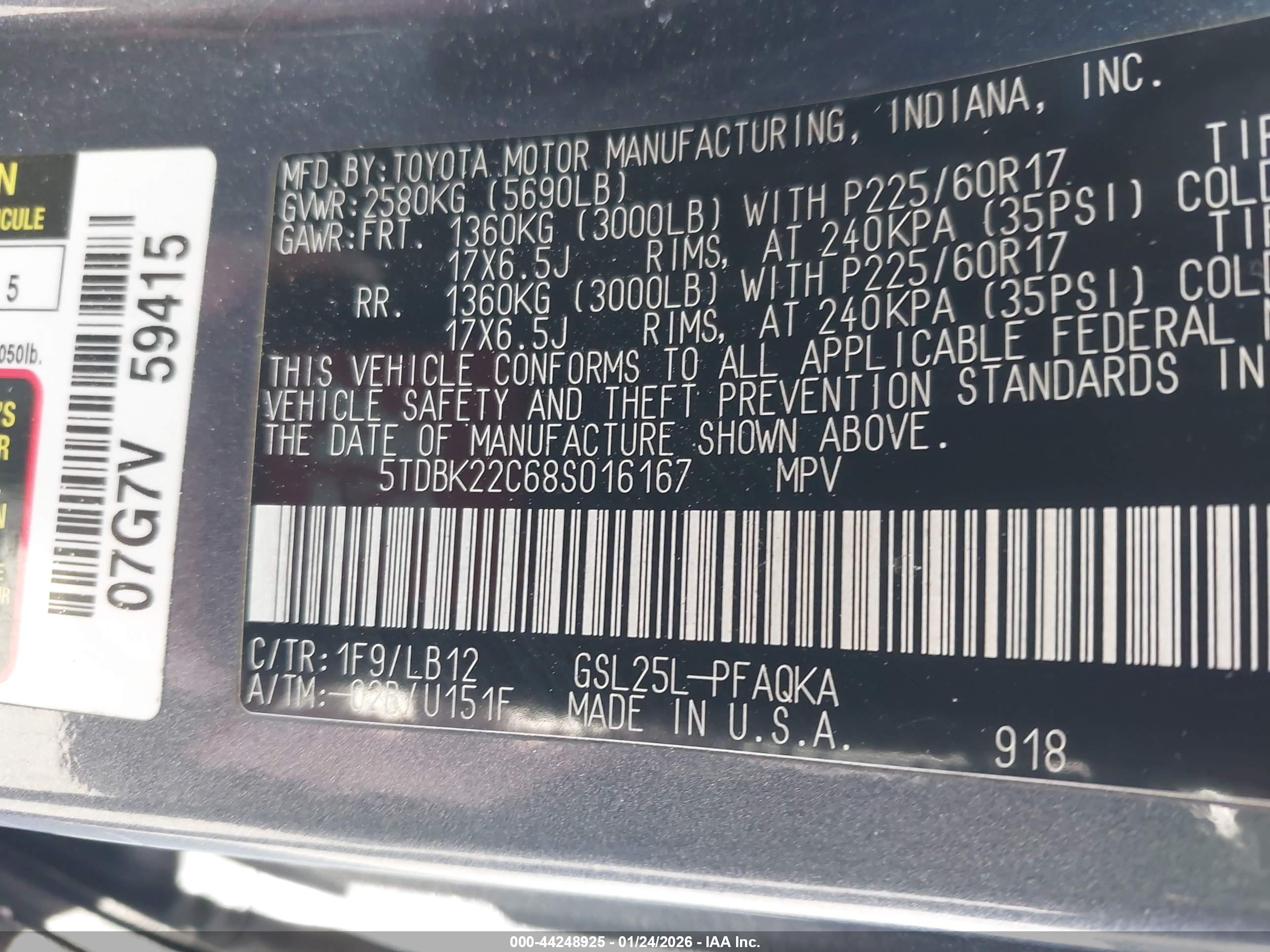 TOYOTA SIENNA image 9