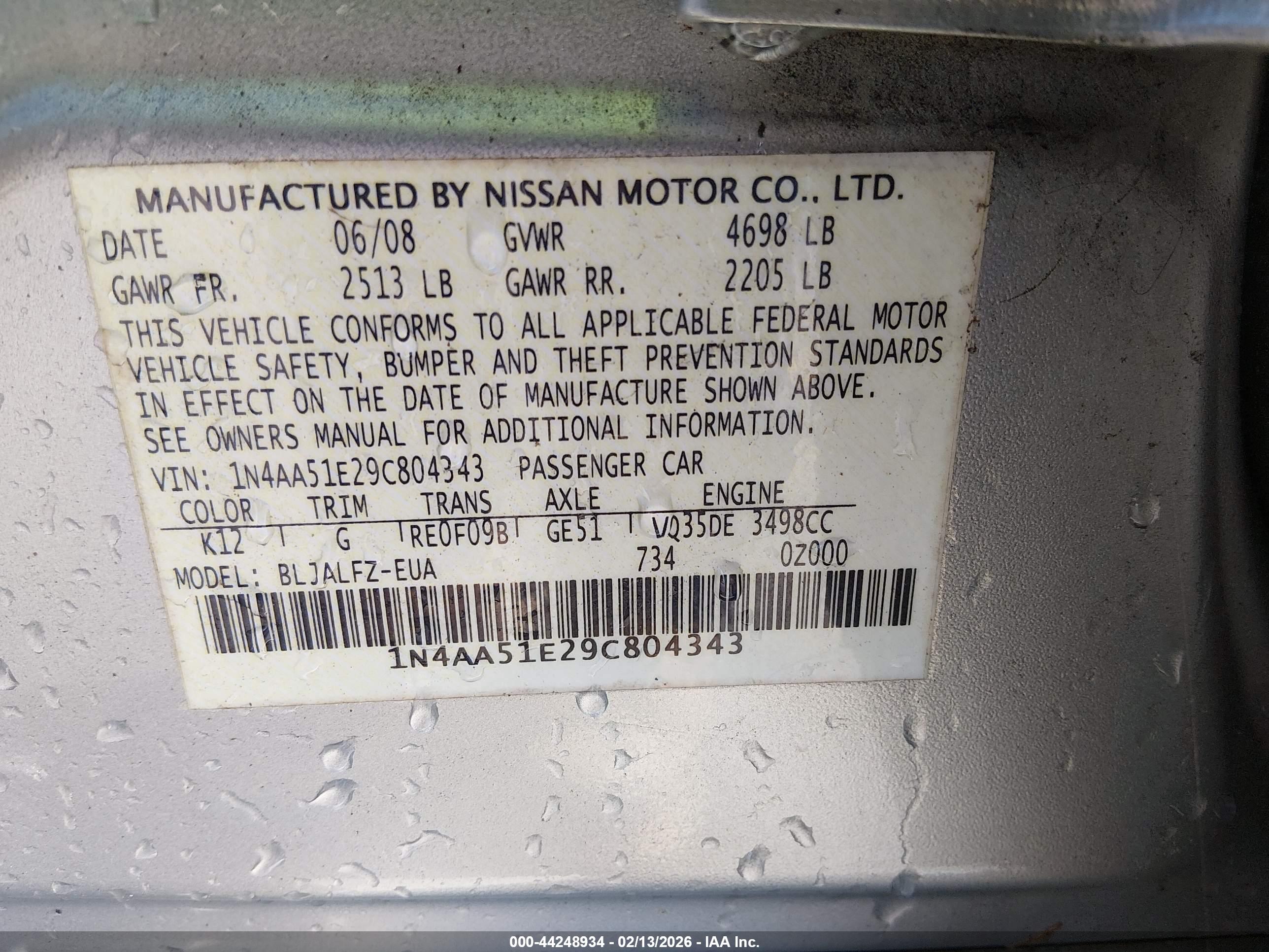 NISSAN MAXIMA image 9