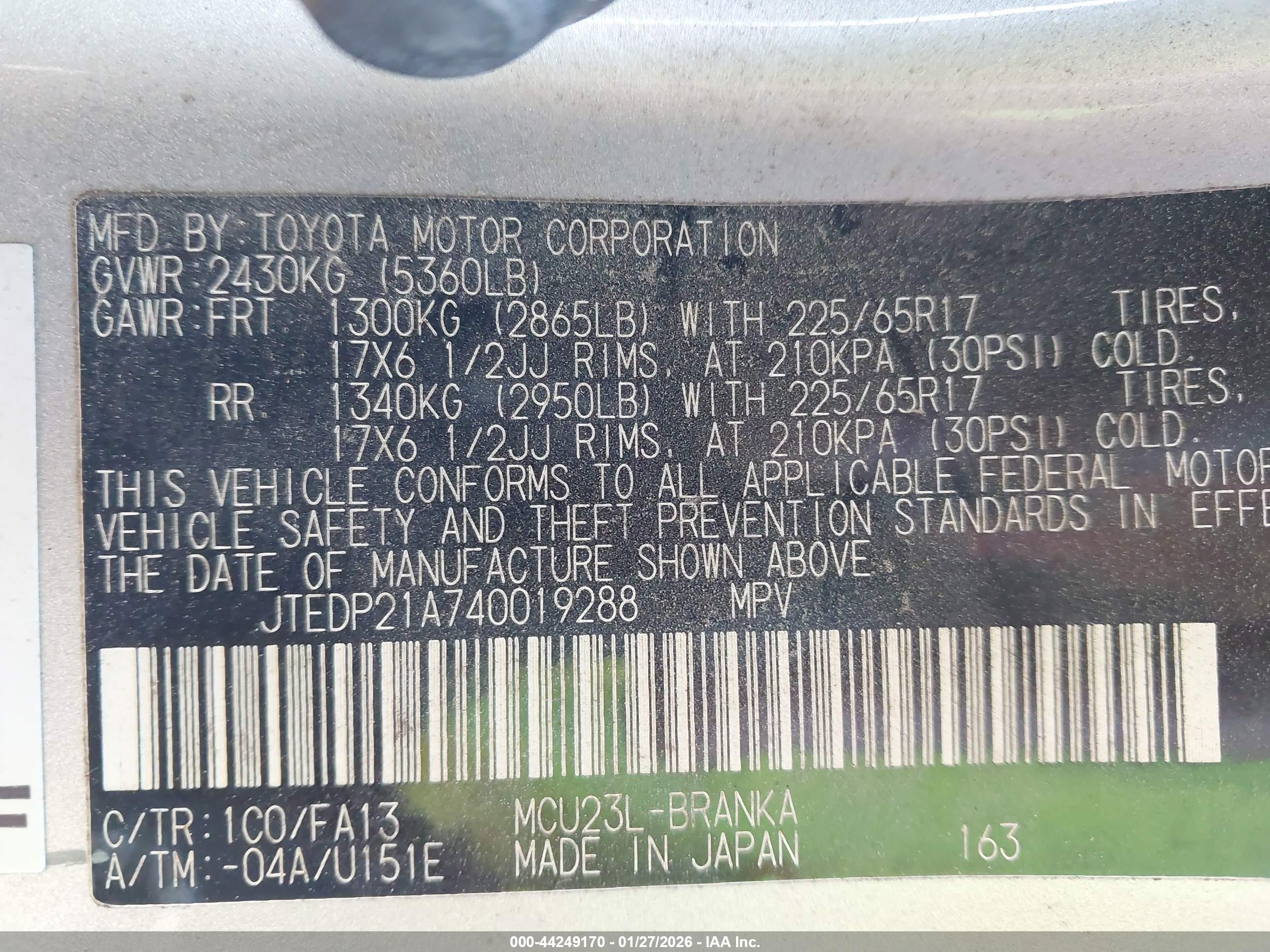 TOYOTA HIGHLANDER image 9