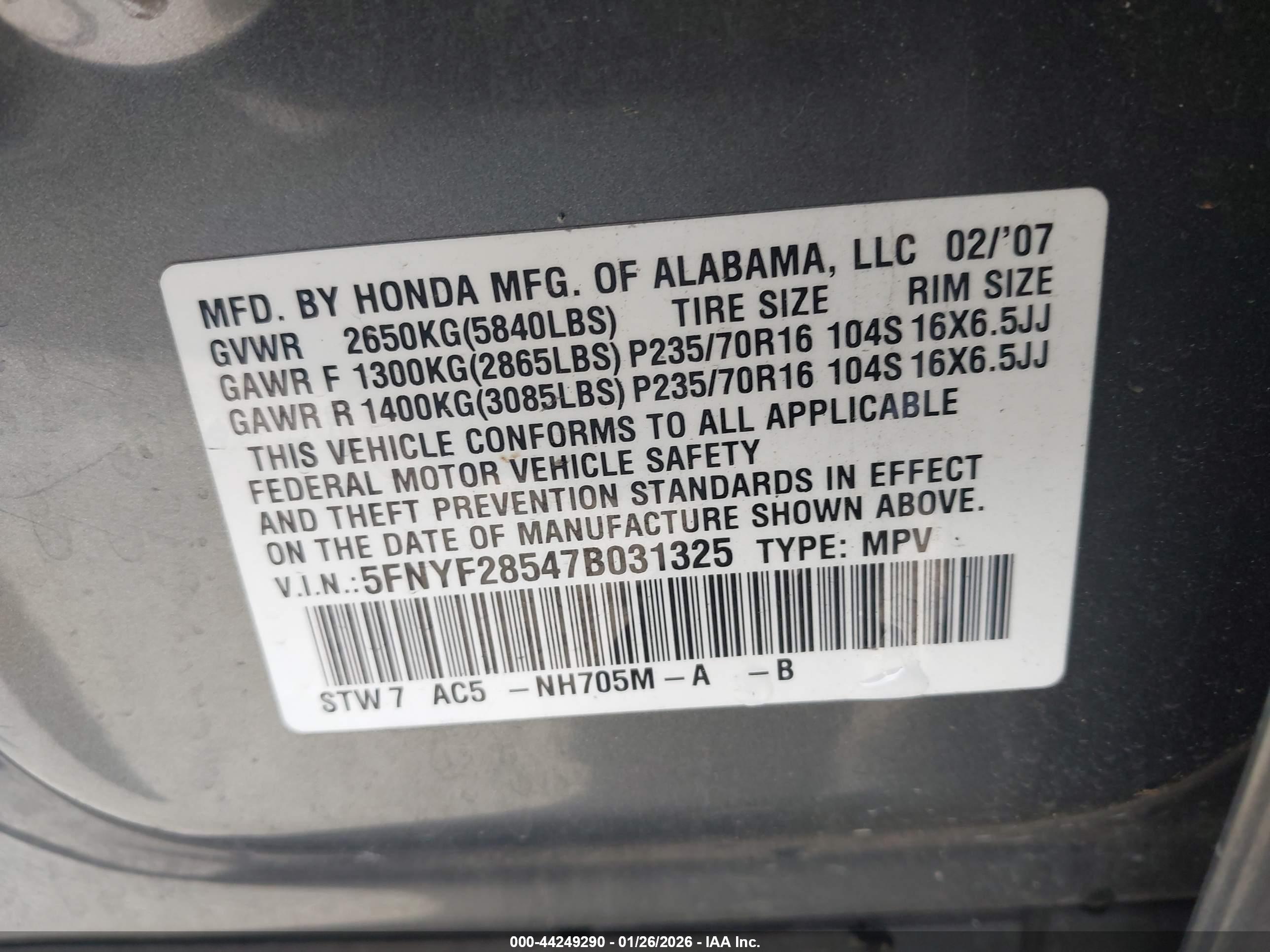 HONDA PILOT image 9