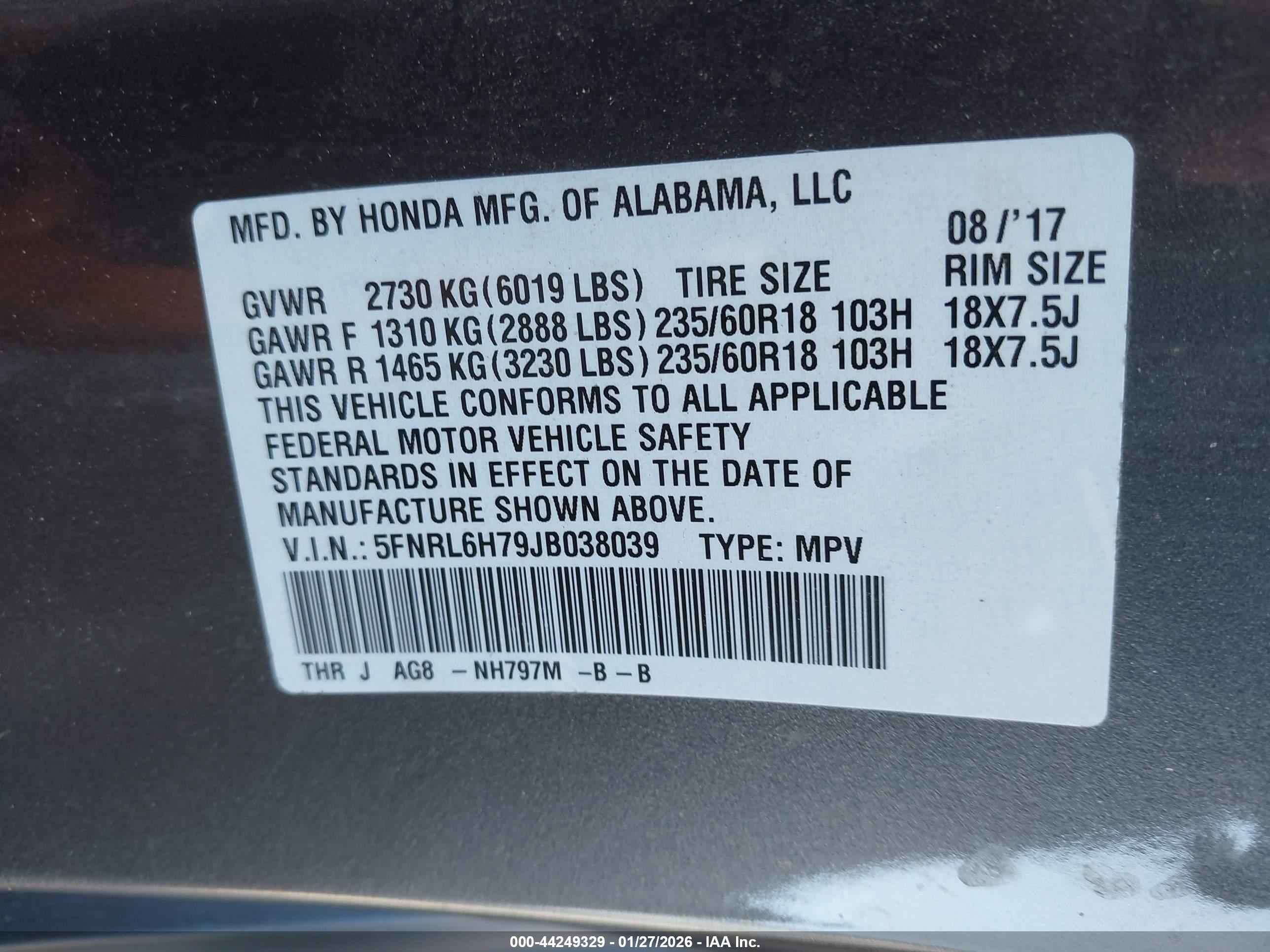 HONDA ODYSSEY image 9