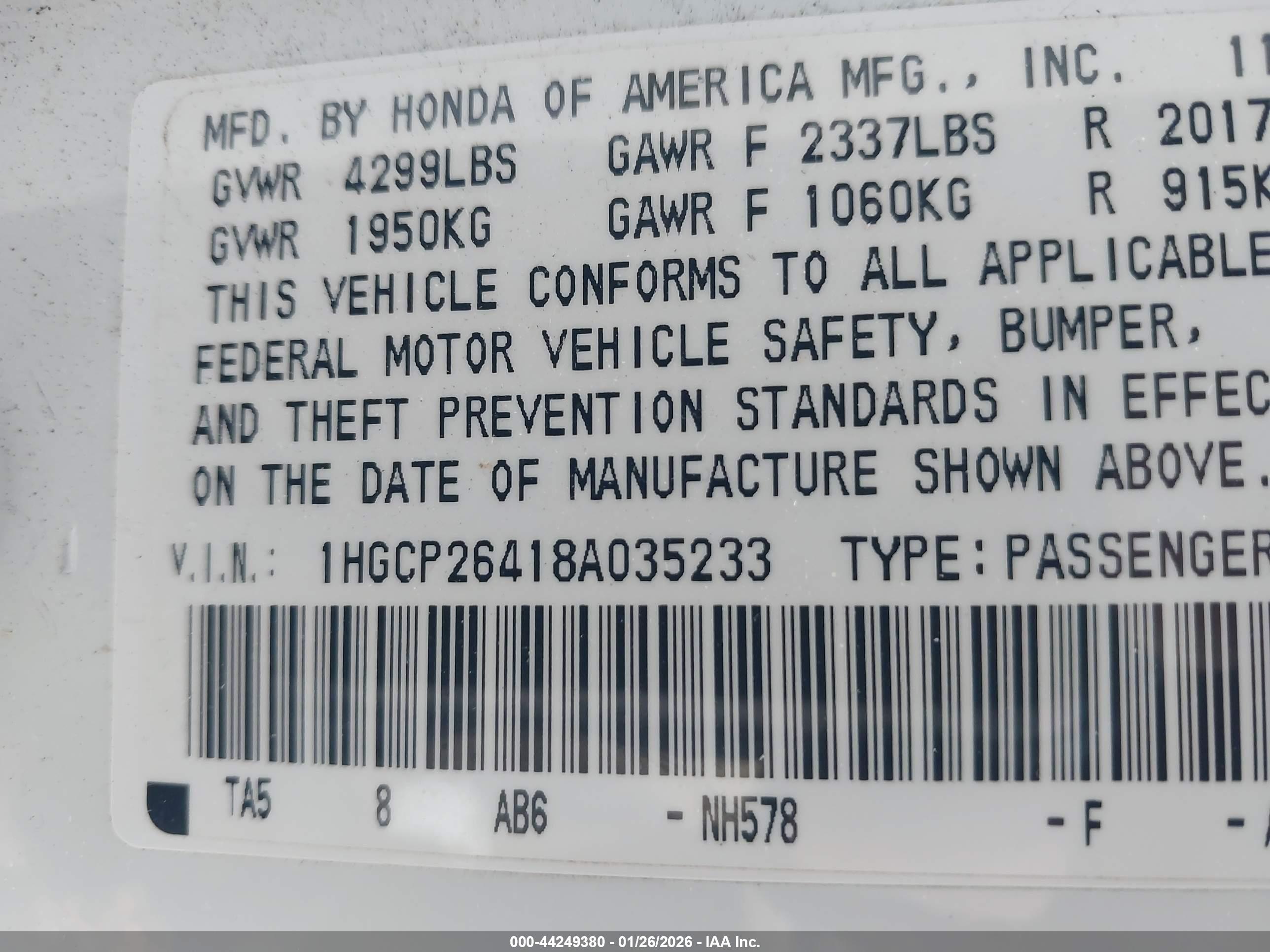HONDA ACCORD image 9
