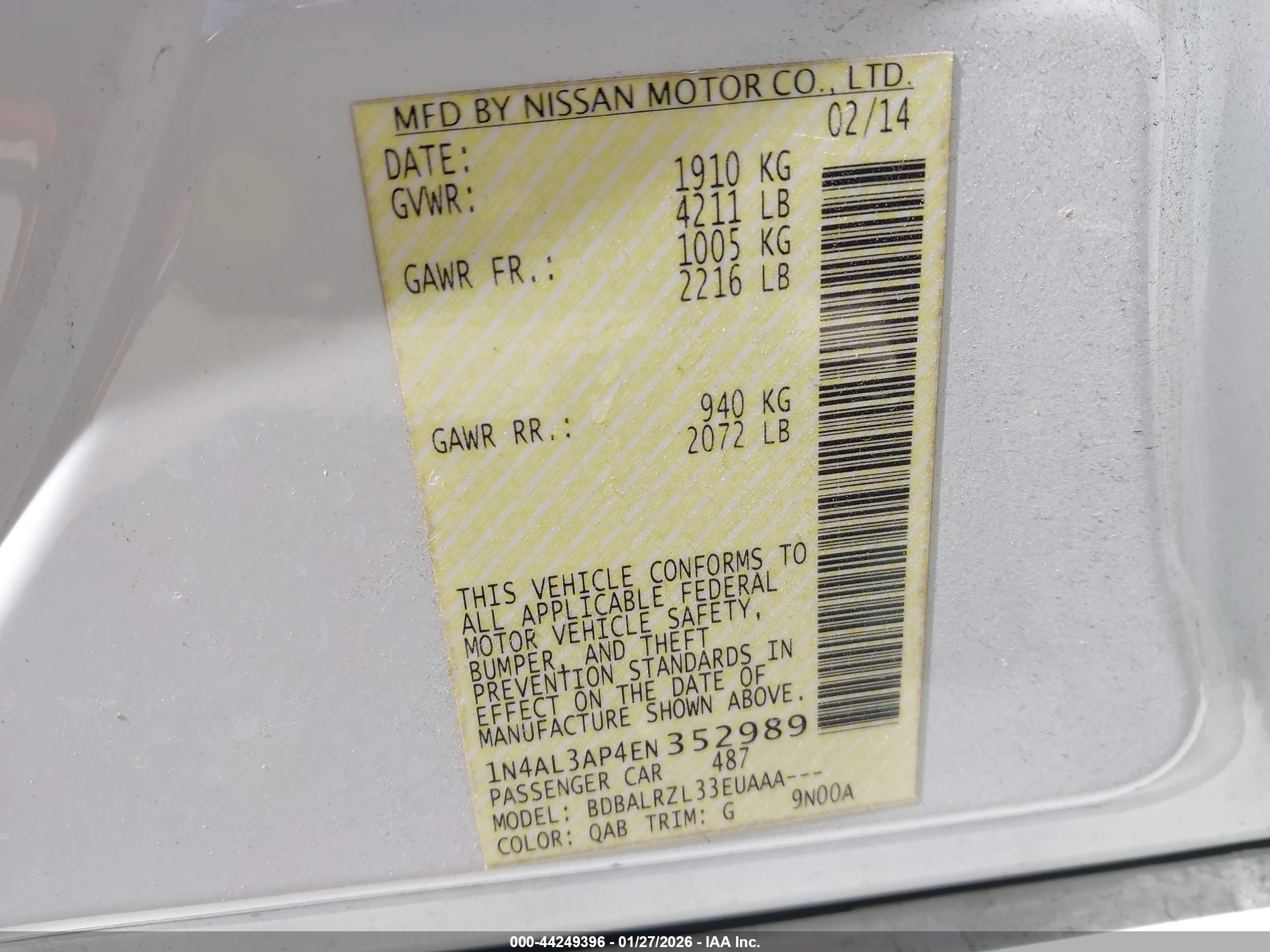 NISSAN ALTIMA image 9
