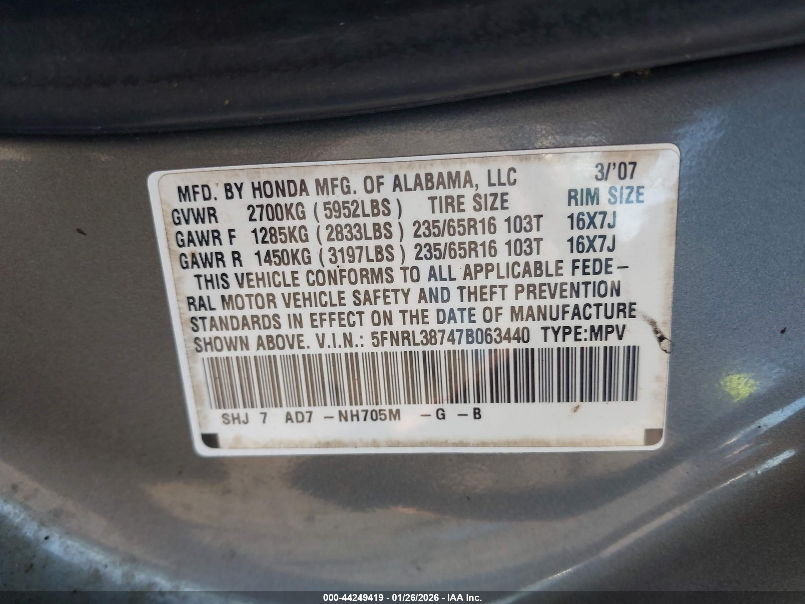 HONDA ODYSSEY image 9