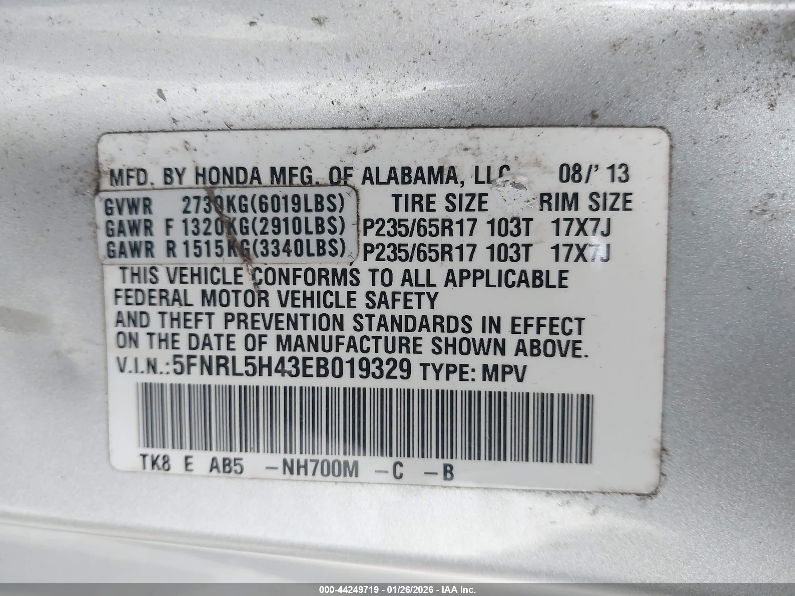 HONDA ODYSSEY image 9