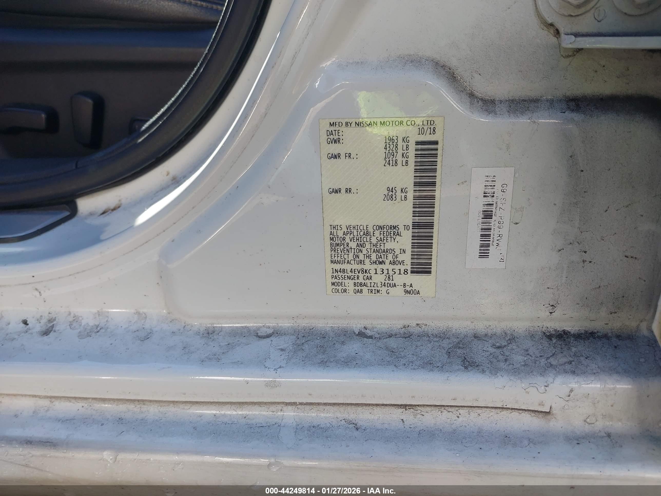 NISSAN ALTIMA image 9