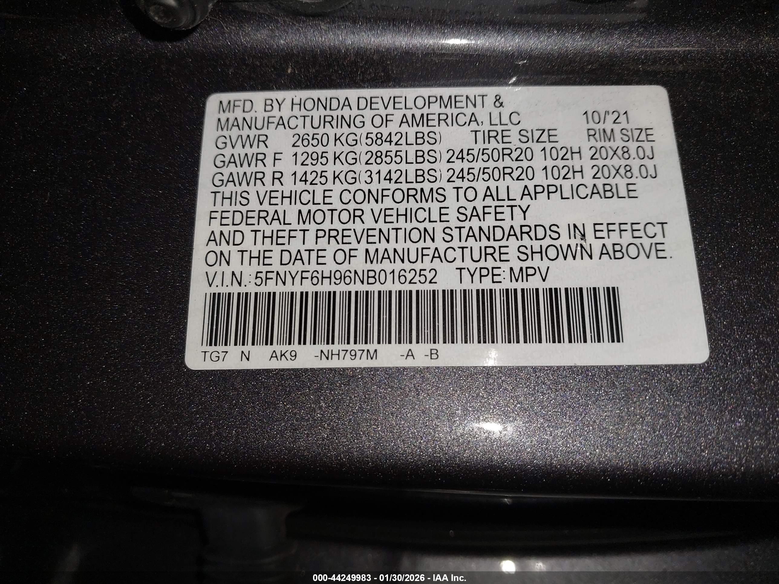 HONDA PILOT image 9