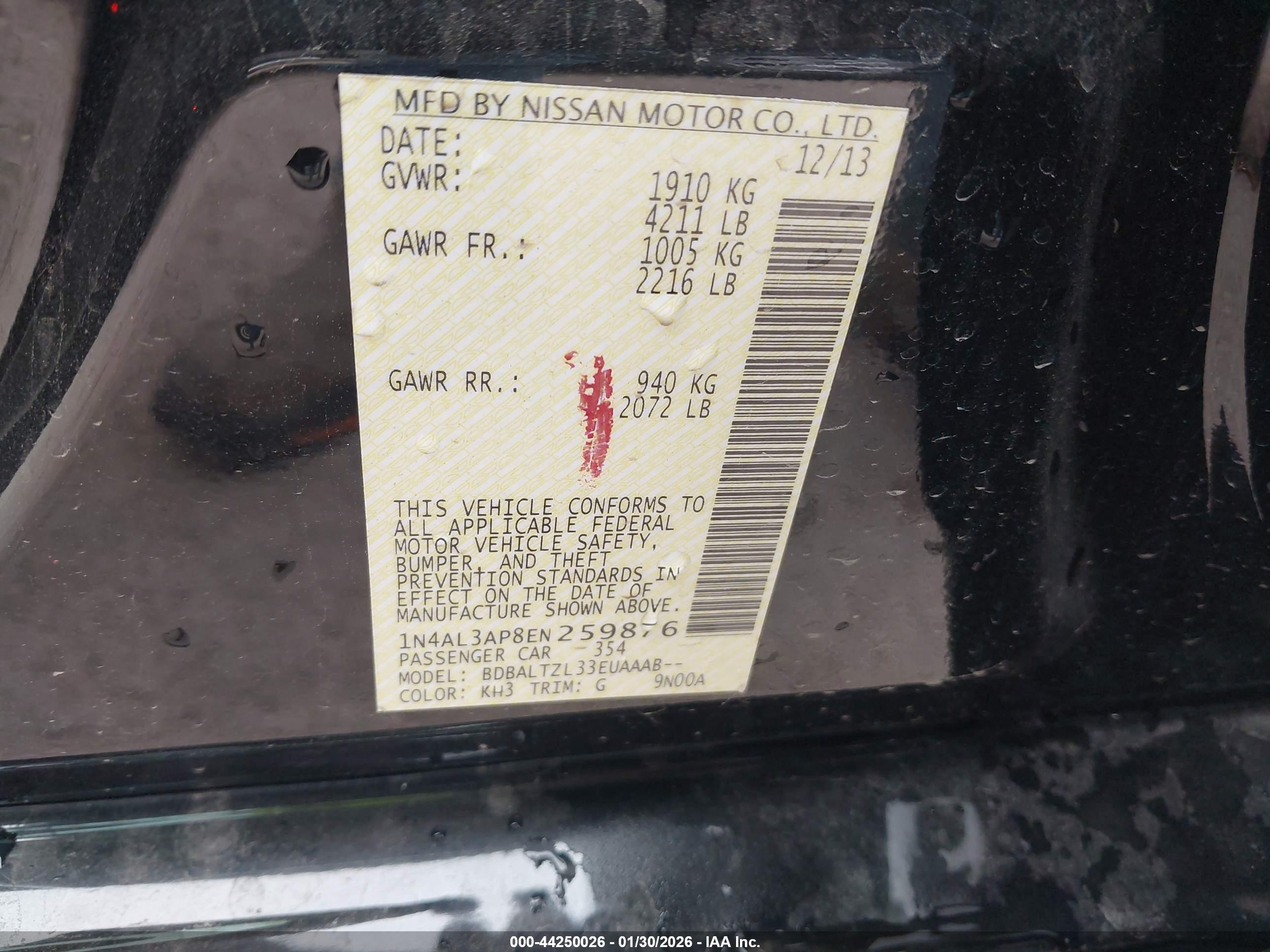 NISSAN ALTIMA image 9