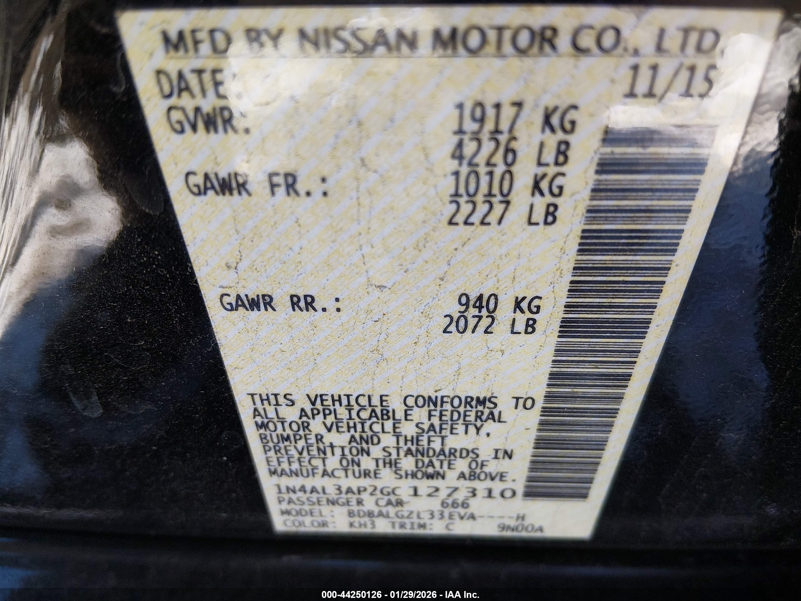 NISSAN ALTIMA image 9