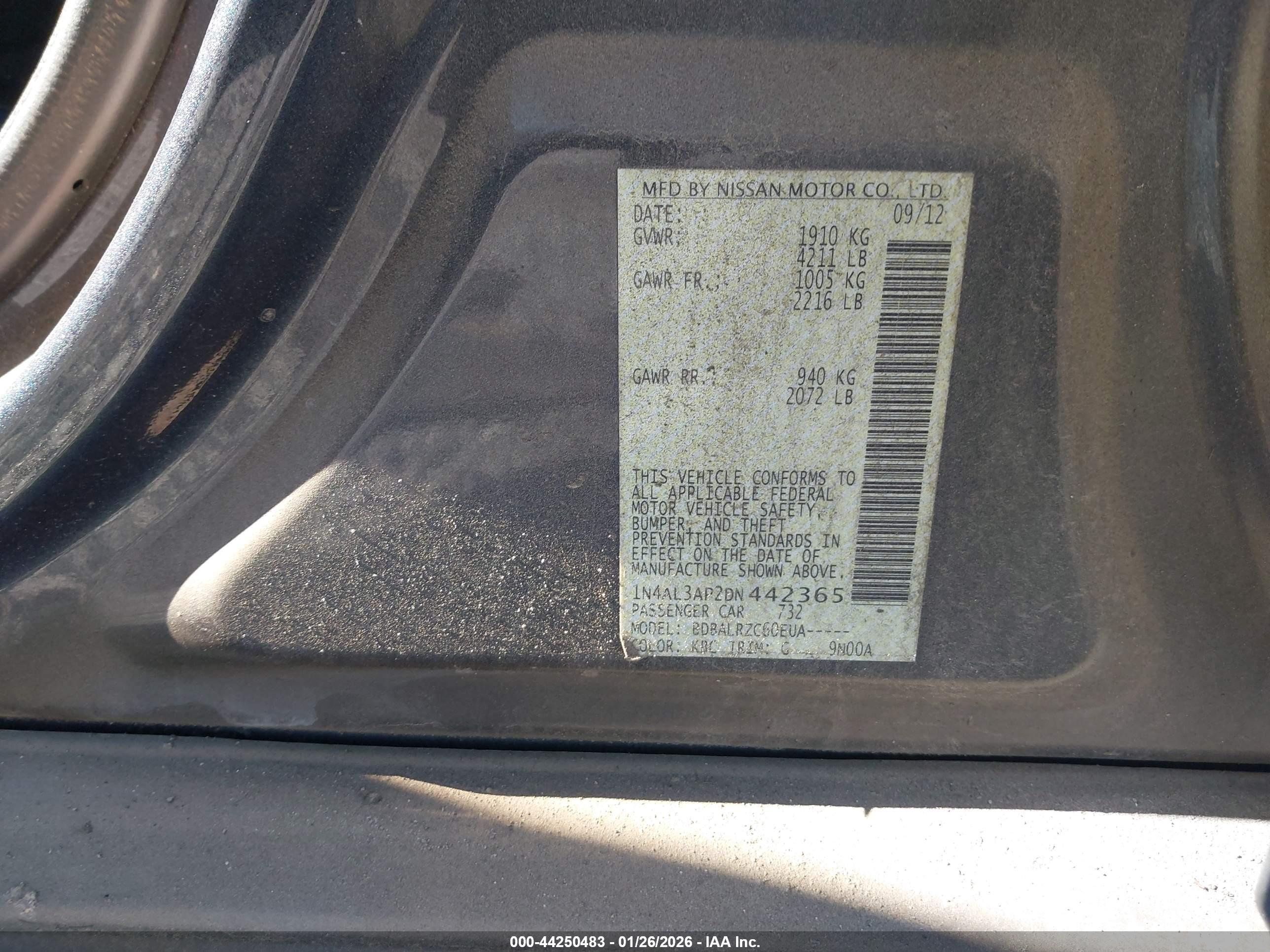 NISSAN ALTIMA image 9
